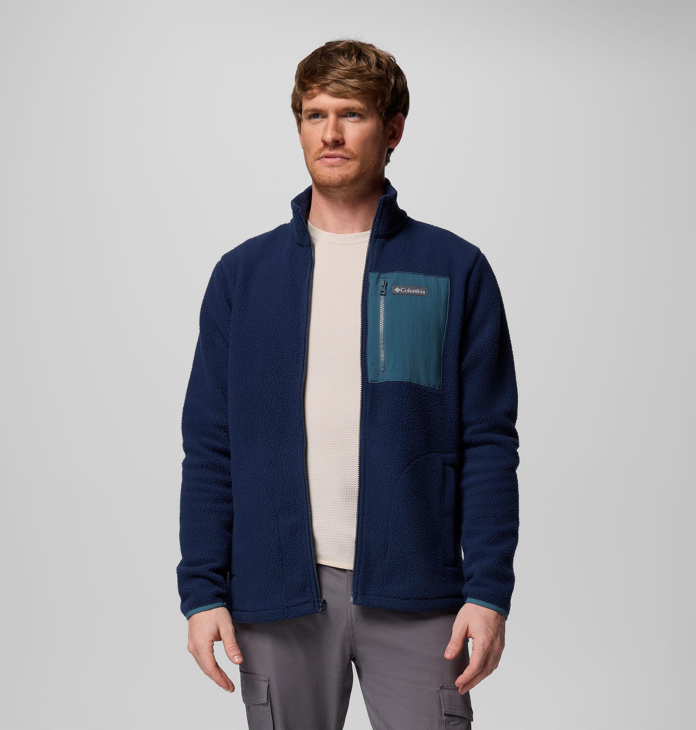herre jasper ridge pebbled full zip fleece