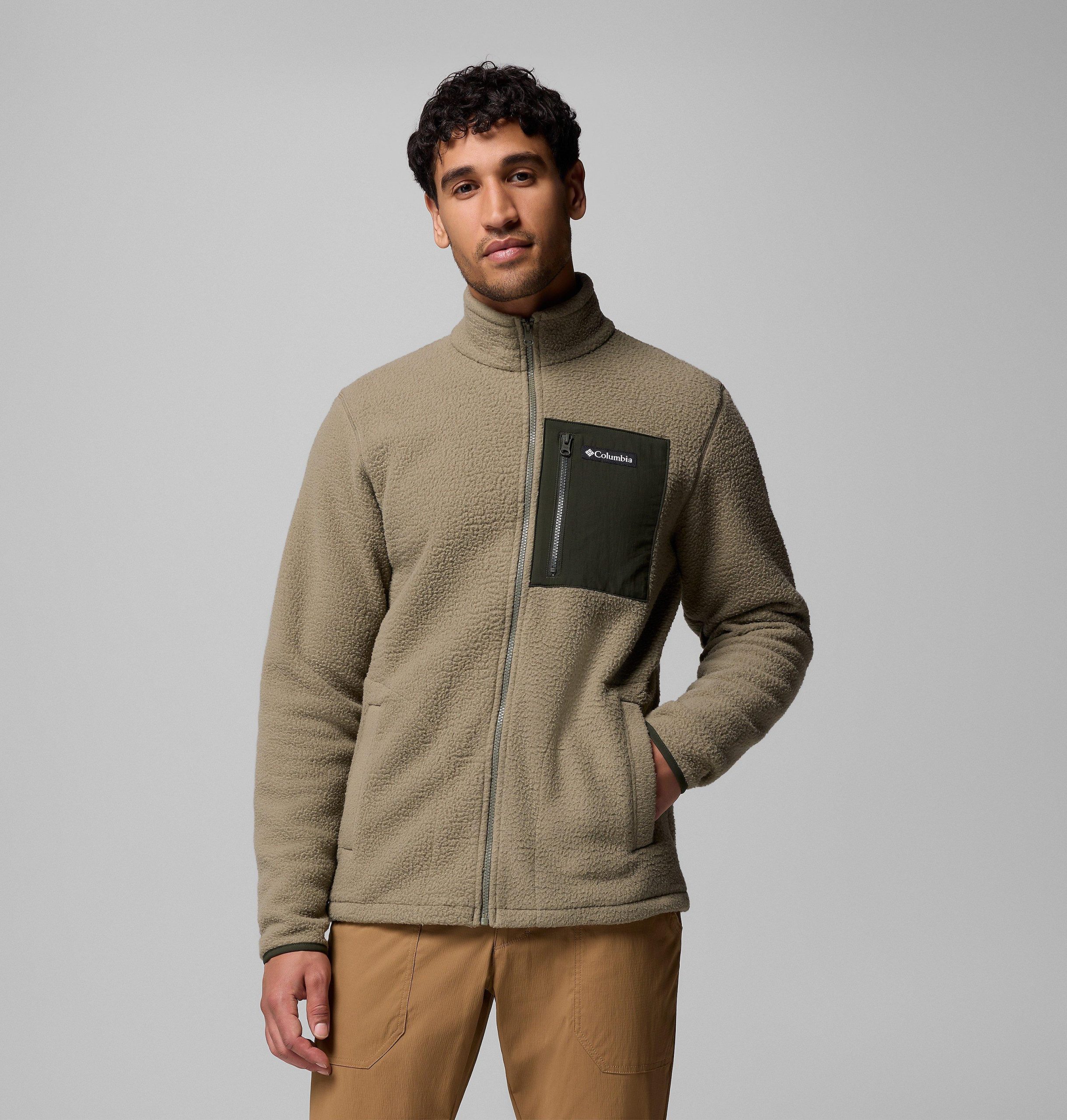 herre jasper ridge pebbled full zip fleece – tall