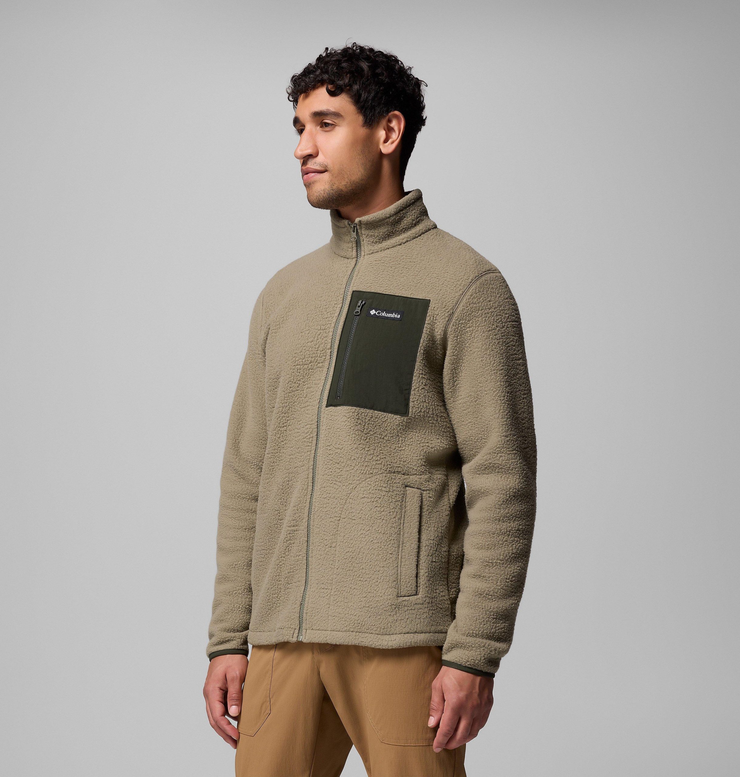 herre jasper ridge pebbled full zip fleece – tall