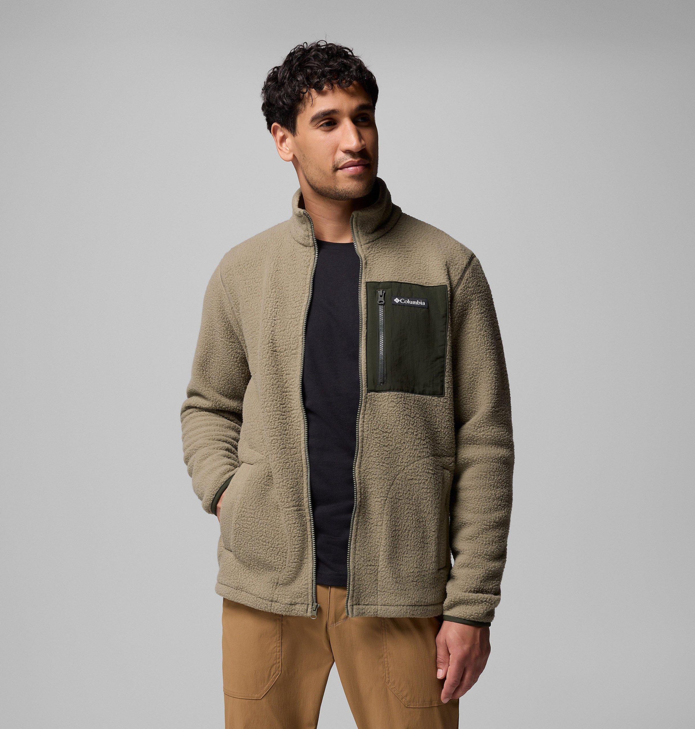 herre jasper ridge pebbled full zip fleece – tall