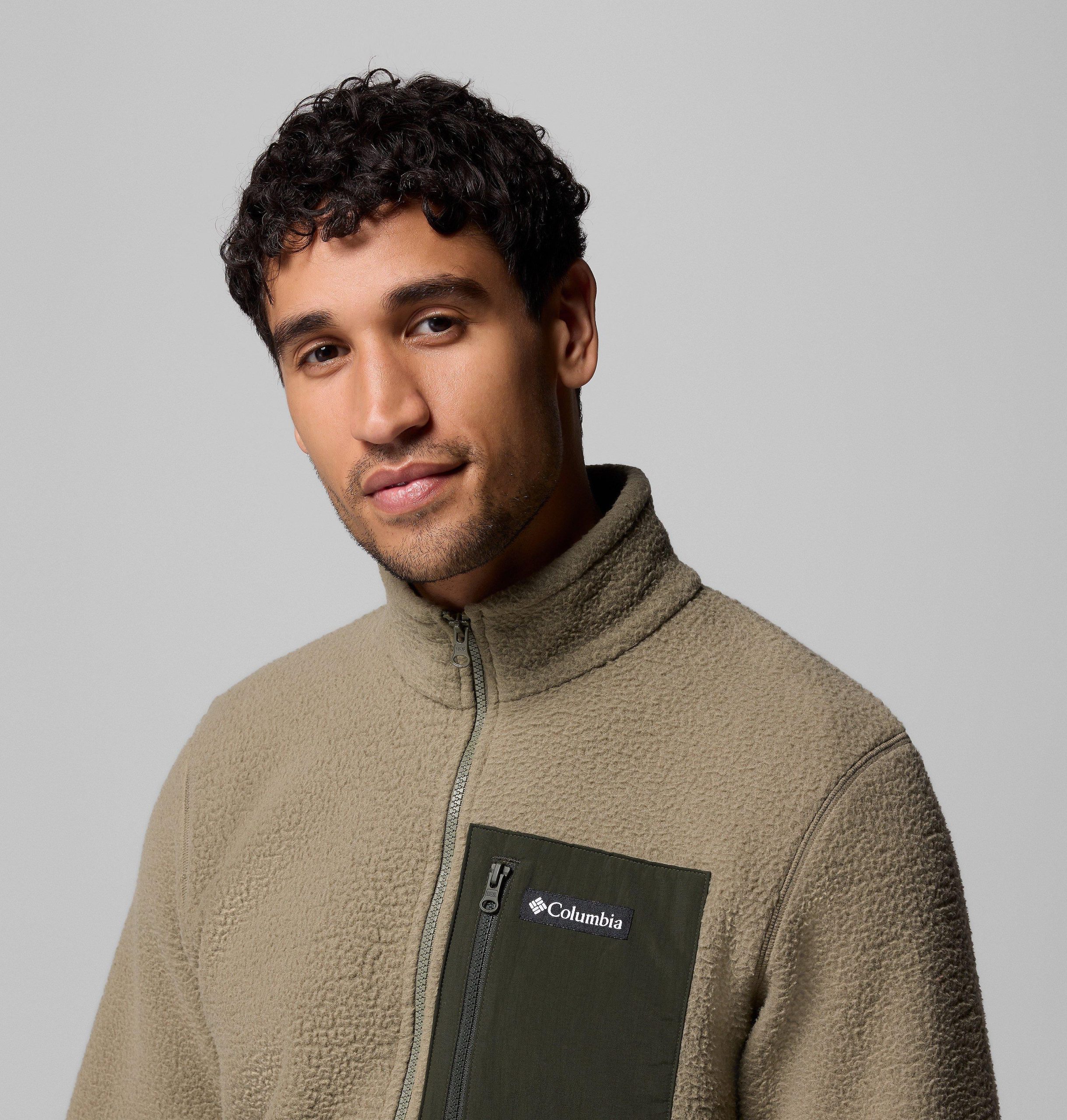 herre jasper ridge pebbled full zip fleece – tall