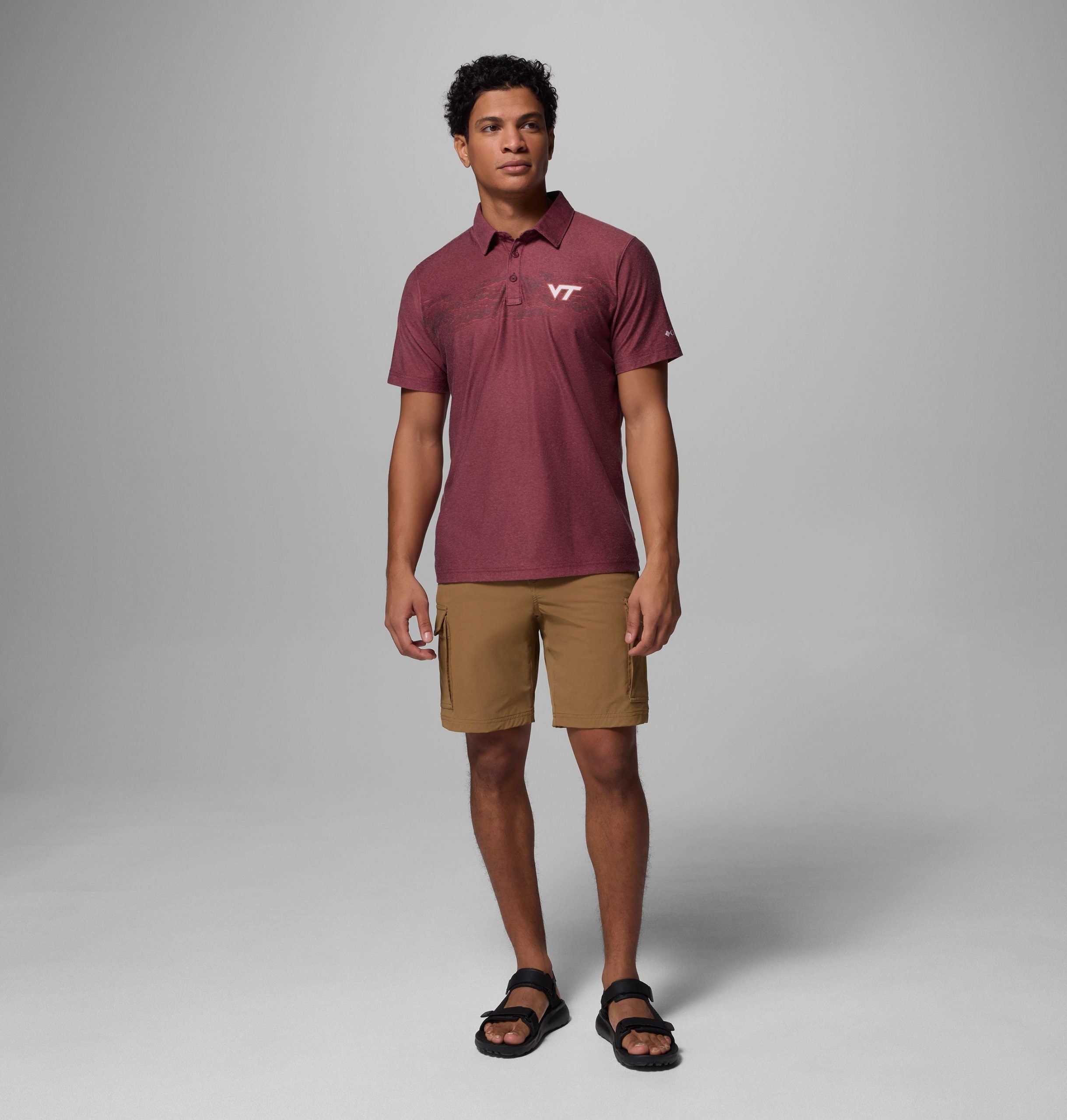 herre collegiate thistletown hills printed polo – virginia tech