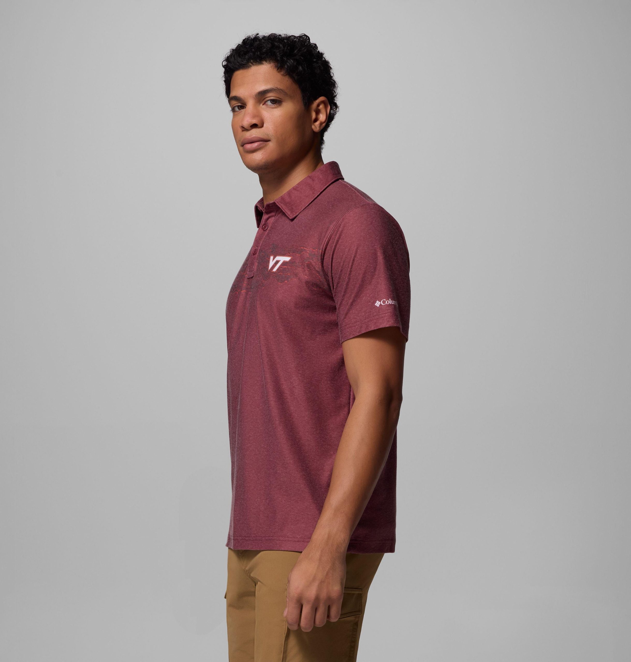 herre collegiate thistletown hills printed polo – virginia tech