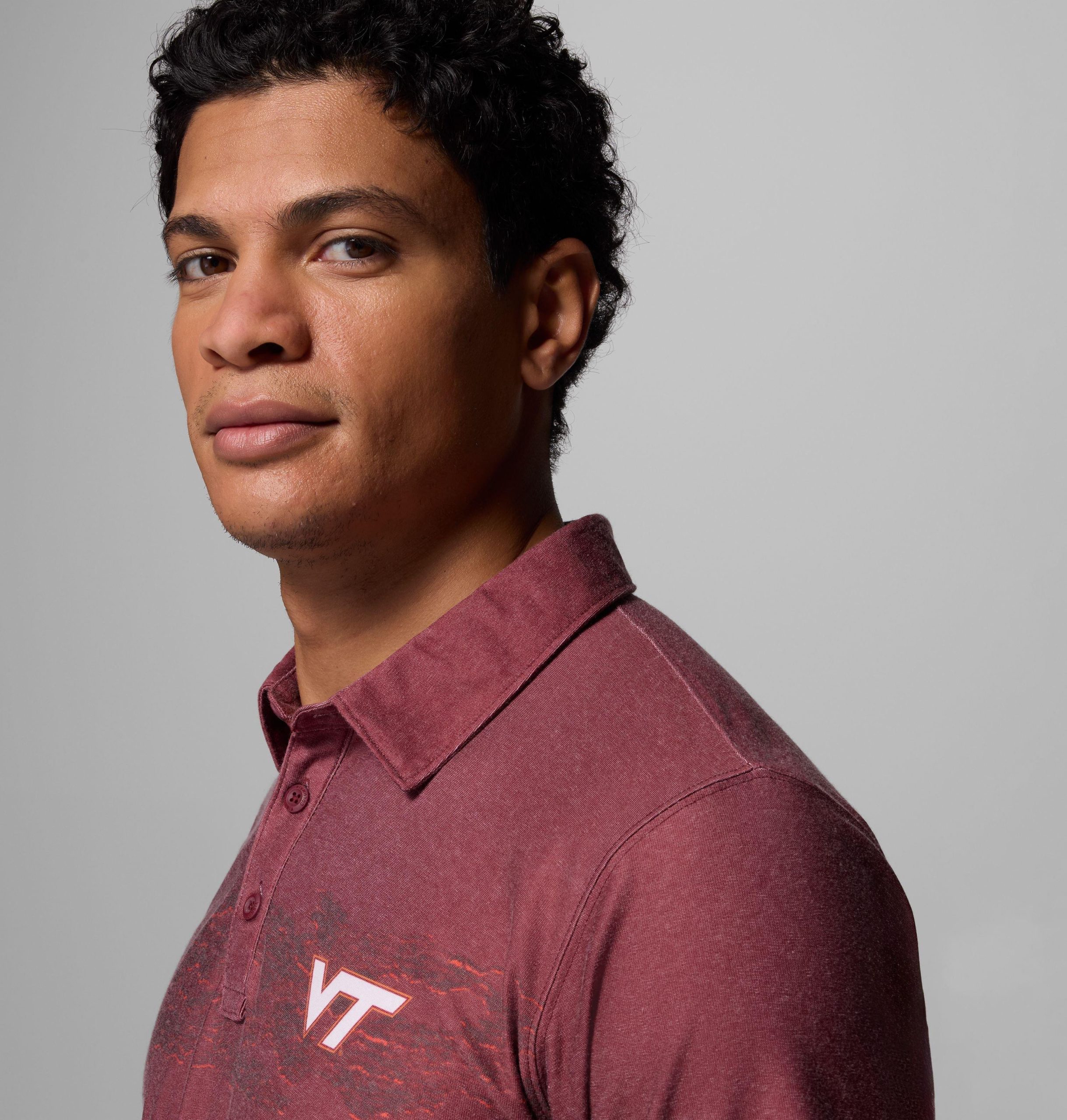 herre collegiate thistletown hills printed polo – virginia tech