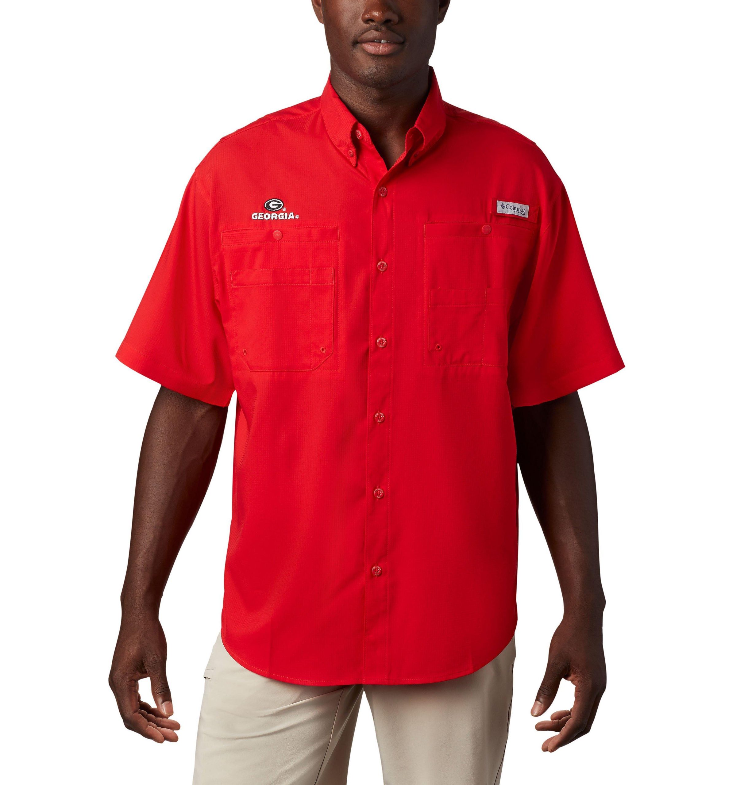 herre college pfg tamiami kortermet skjorte – tall – georgia