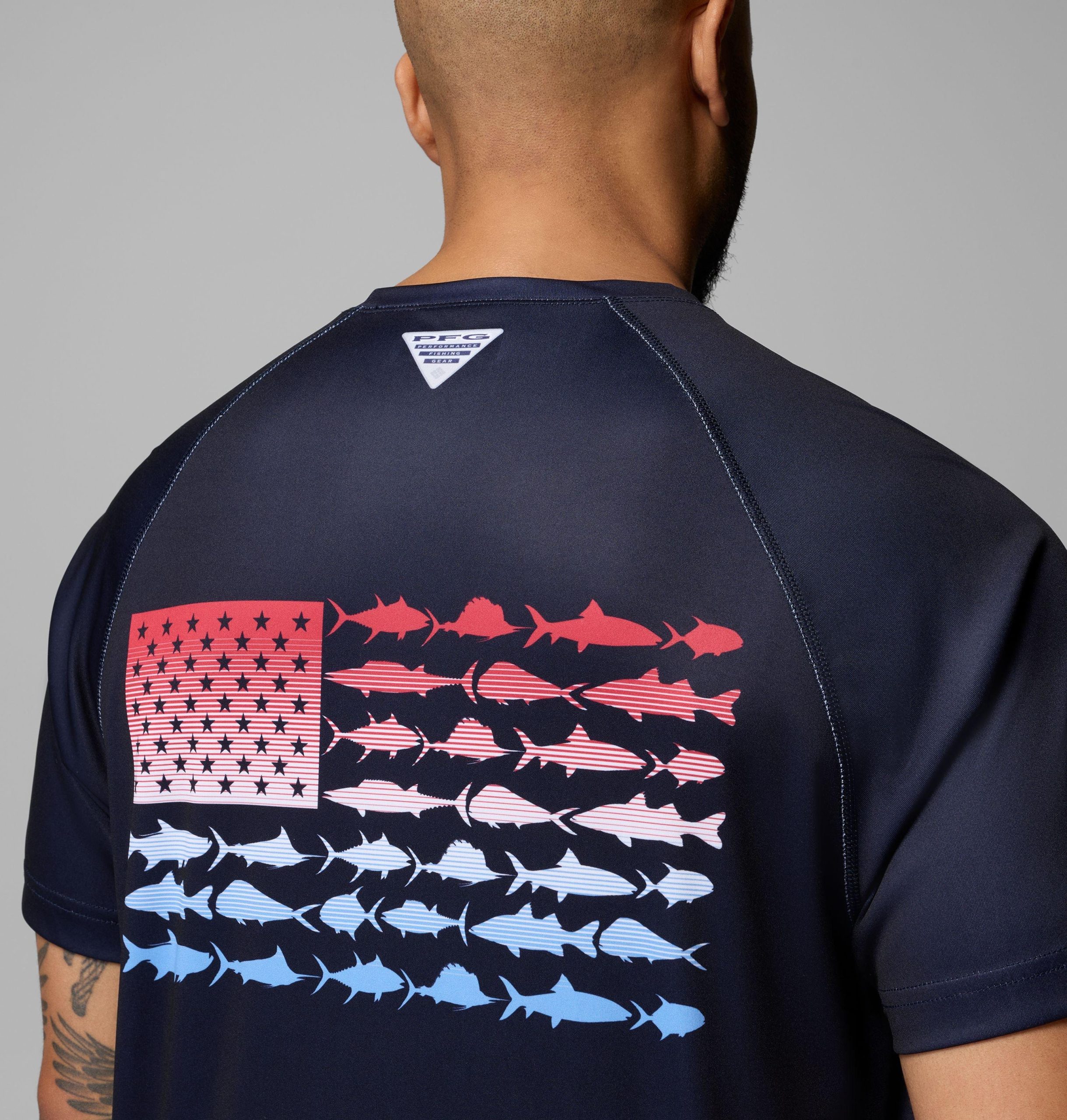 herre pfg deep waves graphic kortermet skjorte