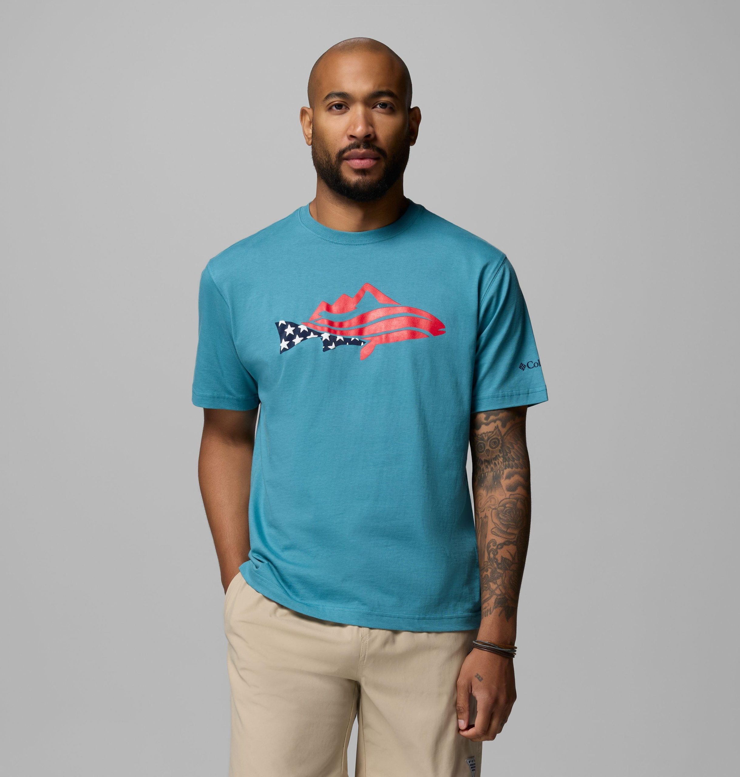 herre pfg silver bank trout mountain t-skjorte