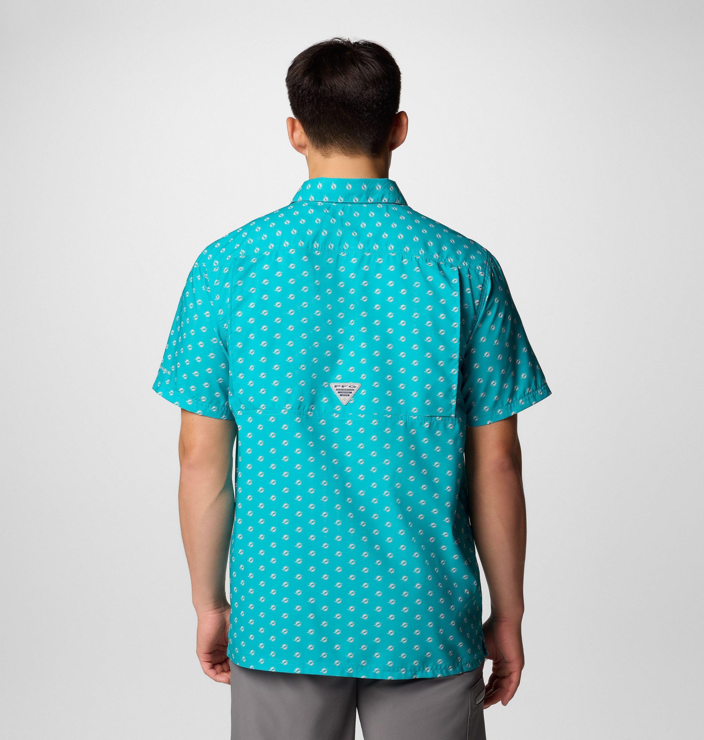 herre pfg super slack tide kortermet skjorte - miami dolphins