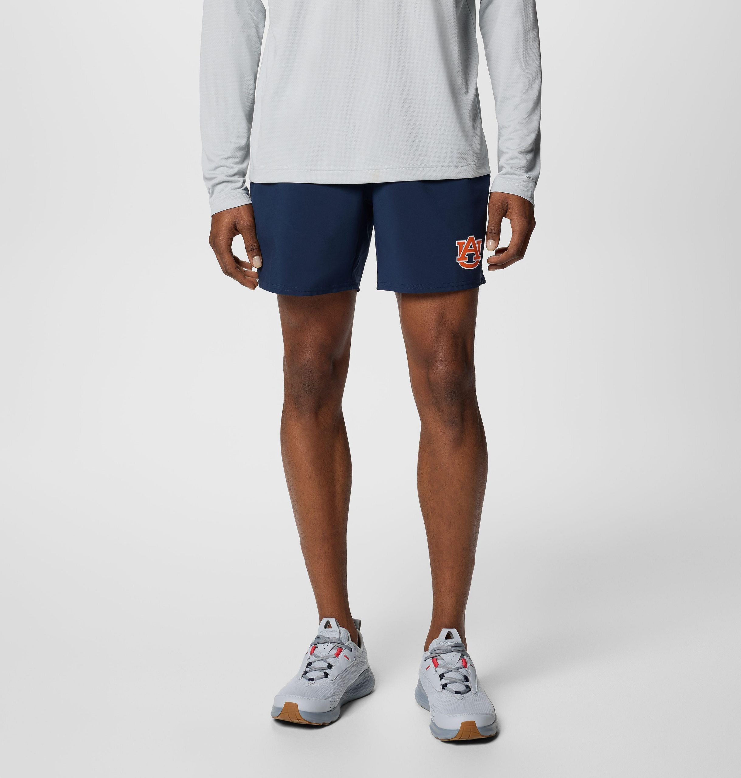 herre collegiate pfg terminal roamer stretch shorts - auburn