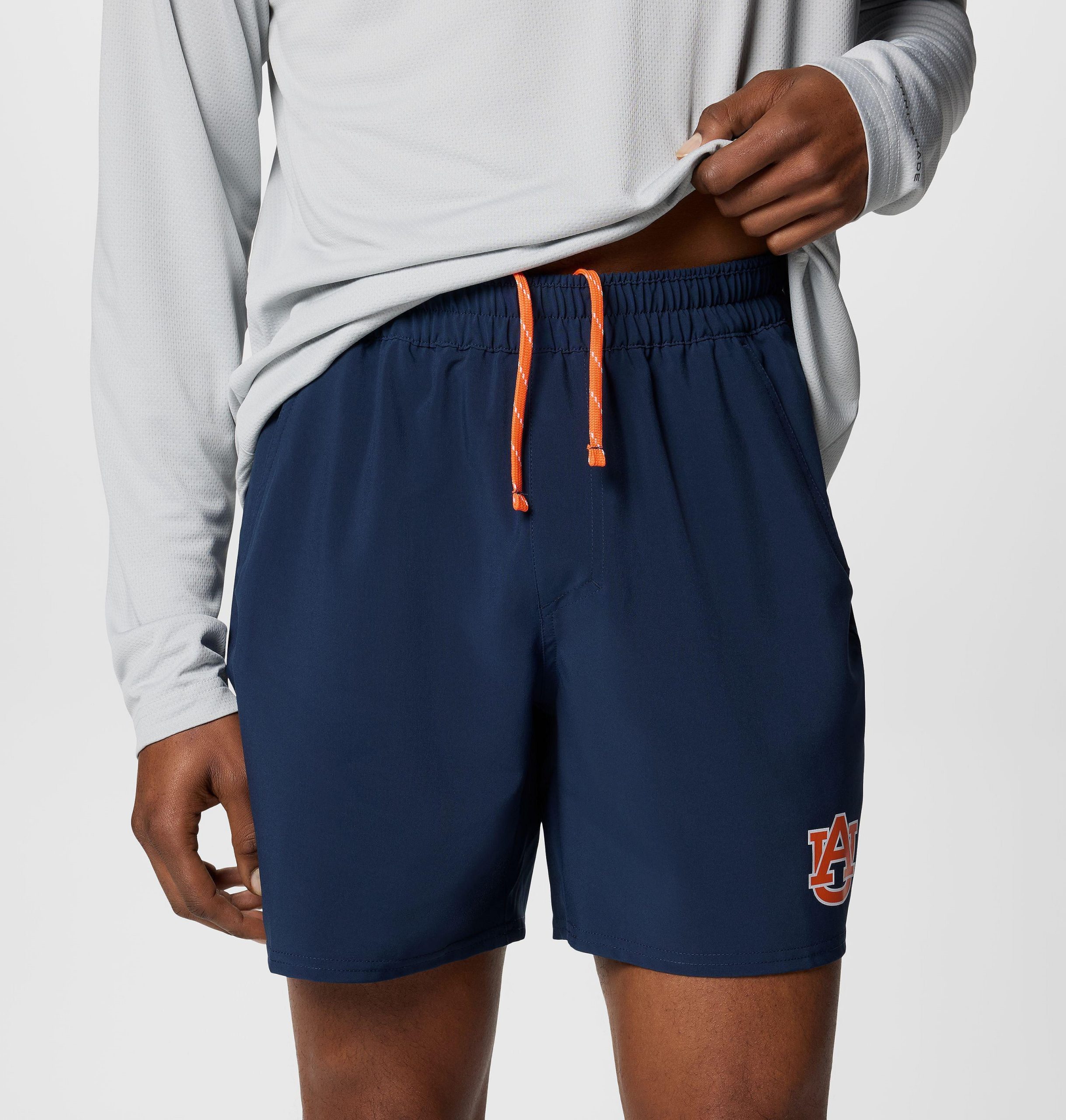 herre collegiate pfg terminal roamer stretch shorts - auburn