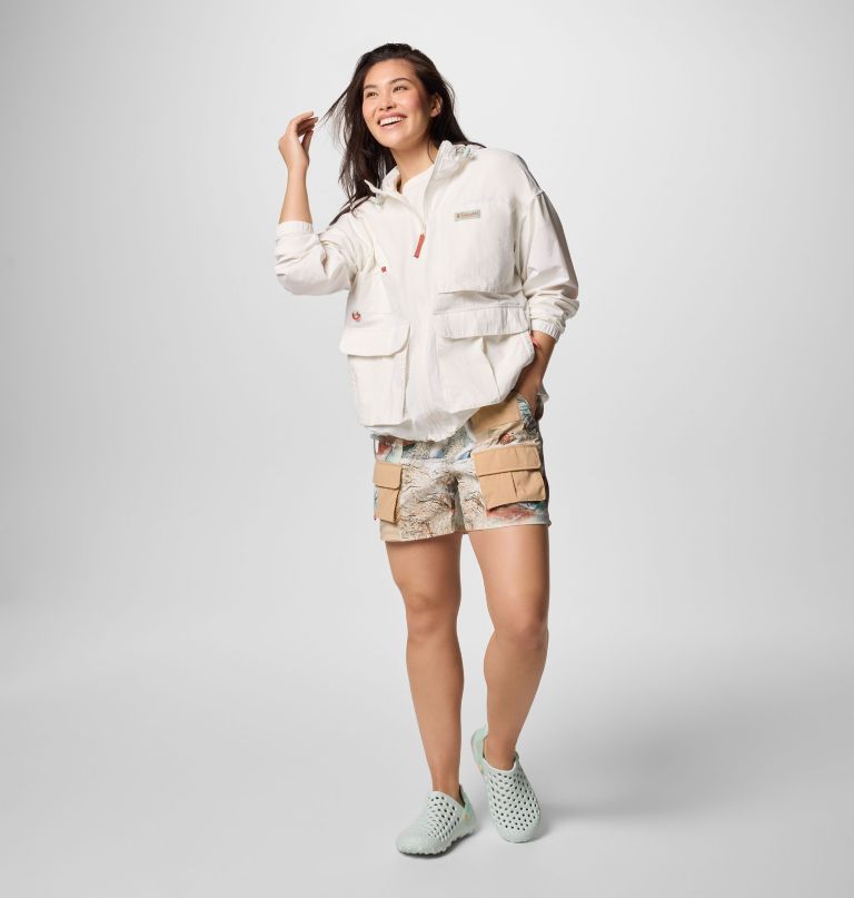 cove beach printed shorts