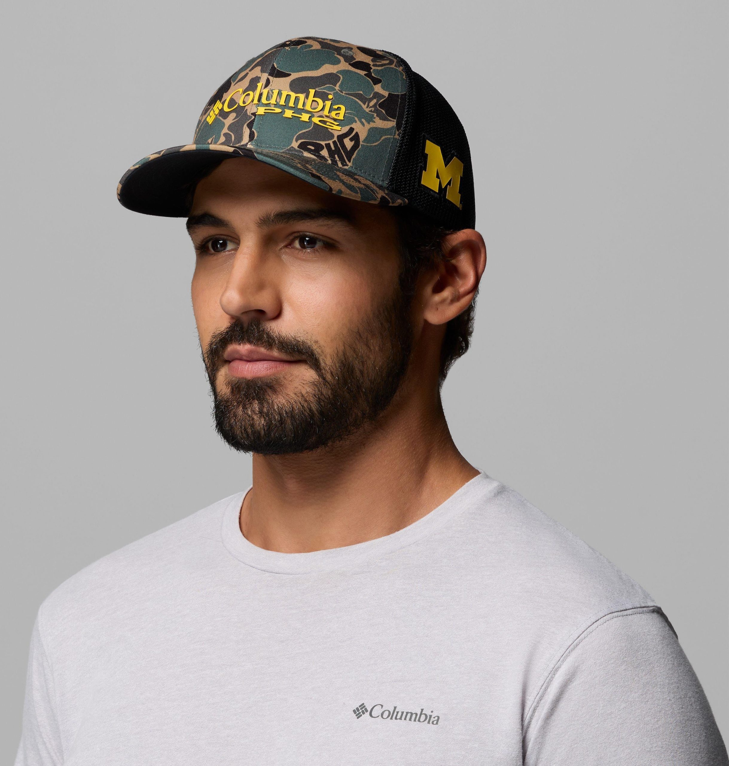 collegiate phg camo mesh ball cap – michigan