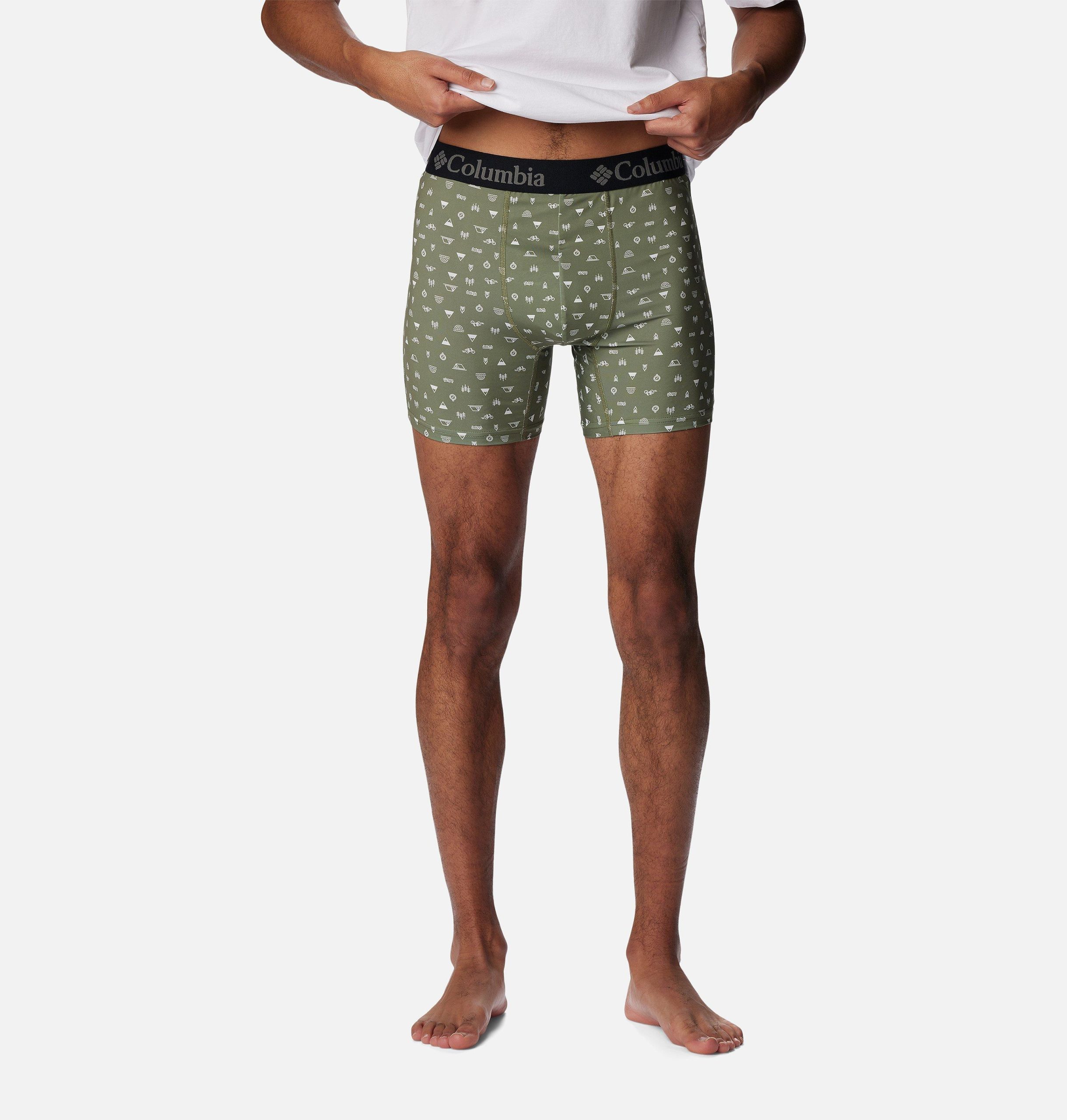 herreboksershorts med trykk og 360-graders stretch – 3-pakning