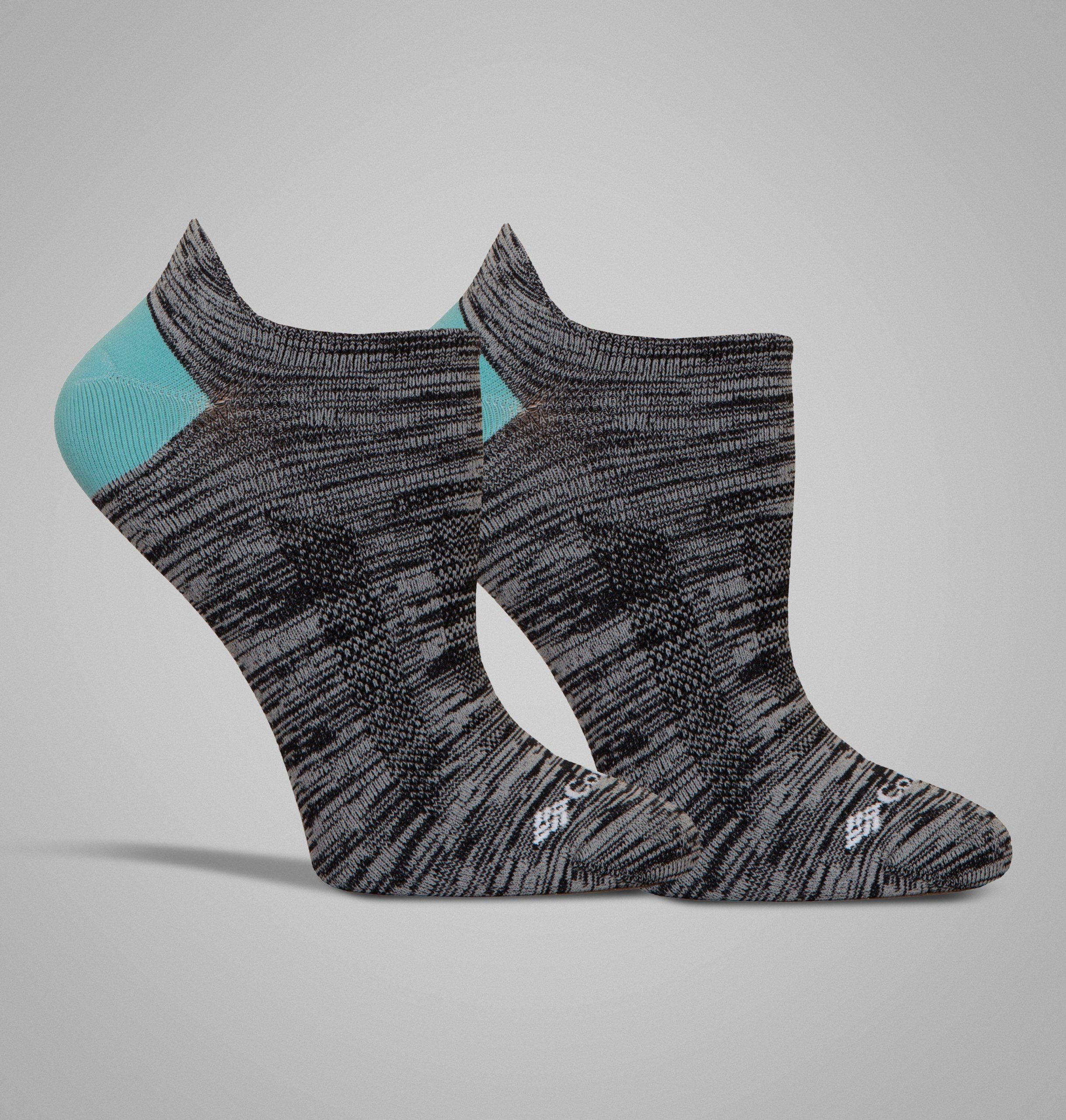 lette space dye brr no-show-sokker for kvinner – 2-pakning