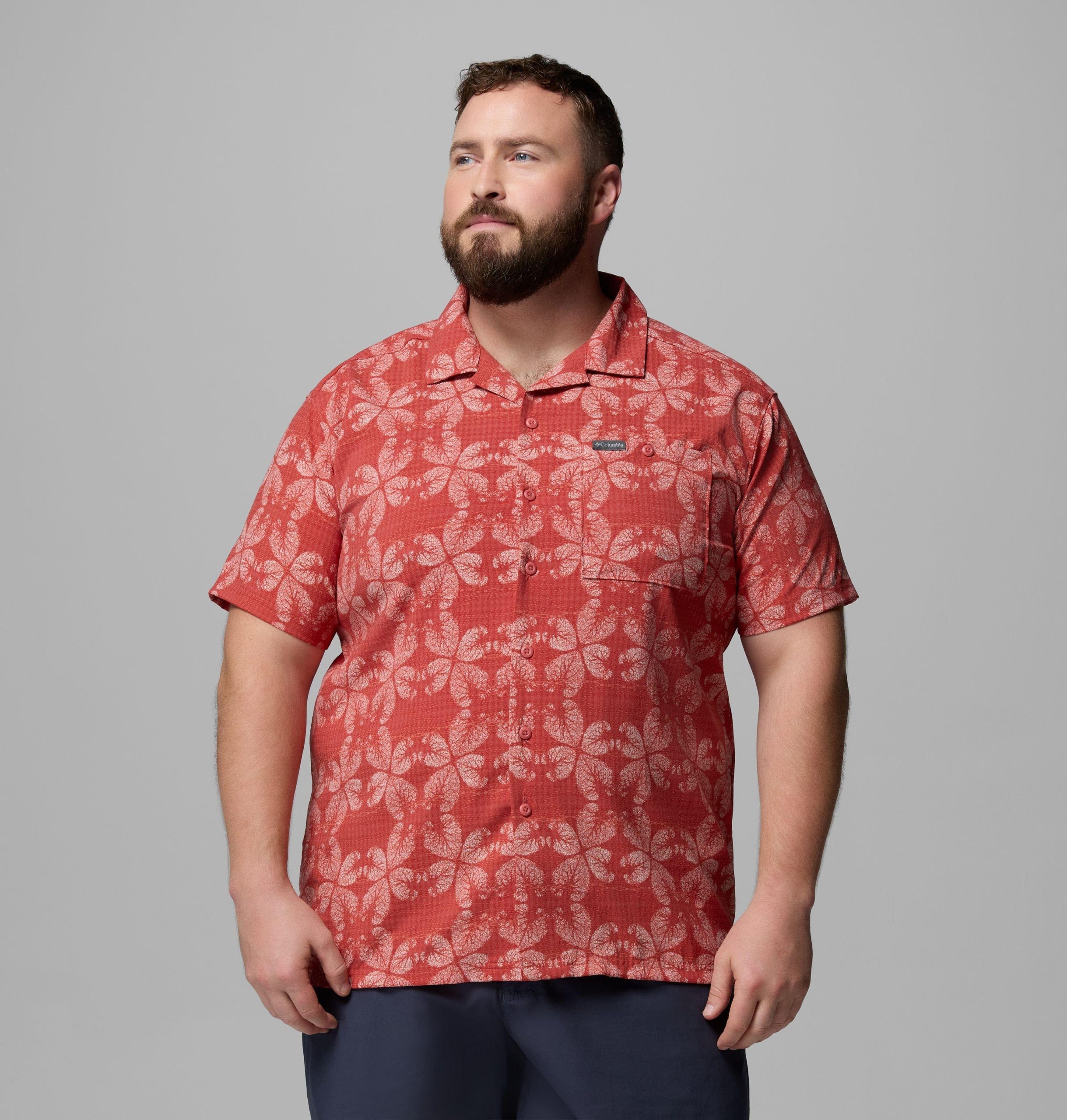 herre utilizer print camp-skjorte – stor