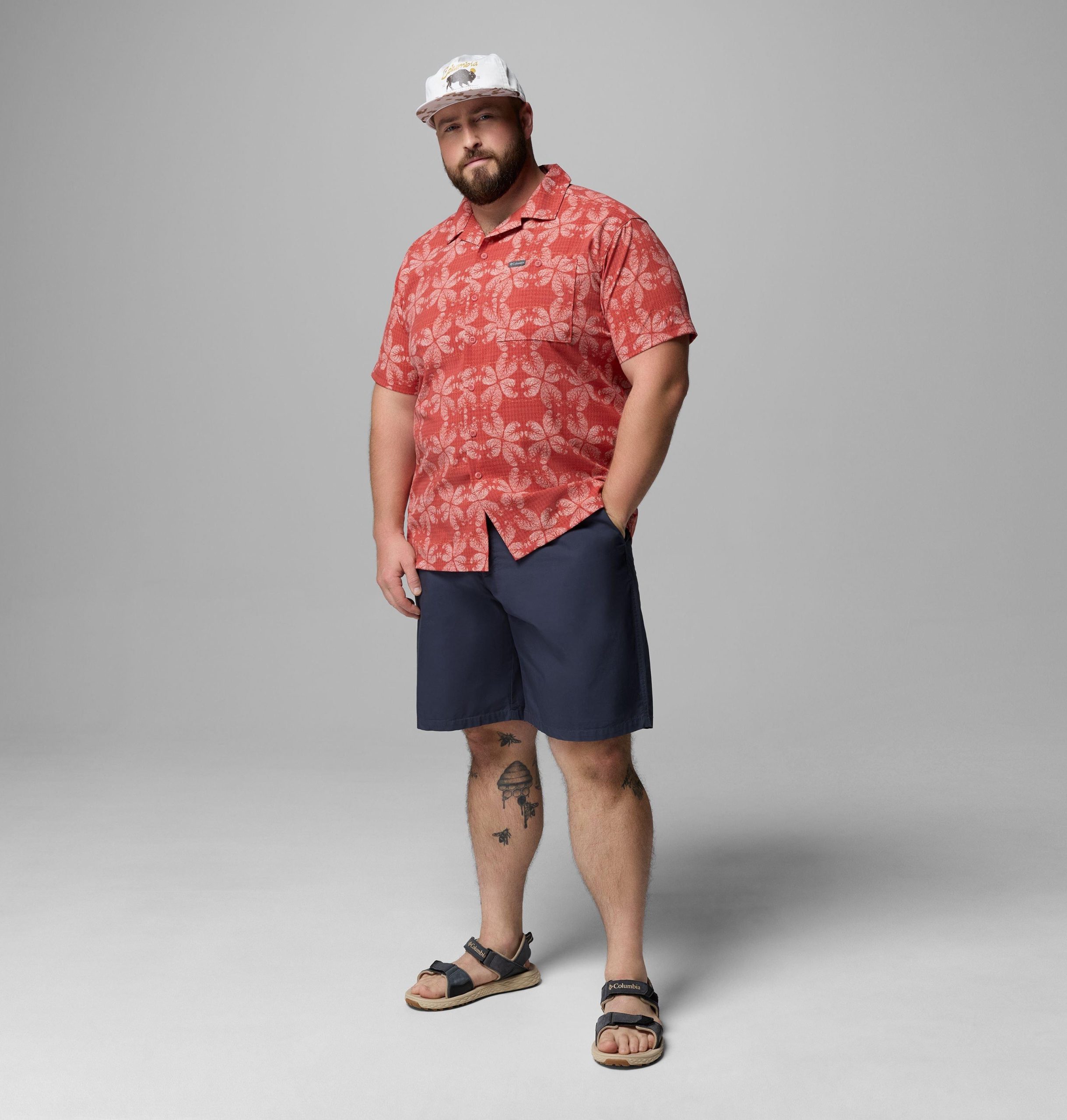 herre utilizer print camp-skjorte – stor