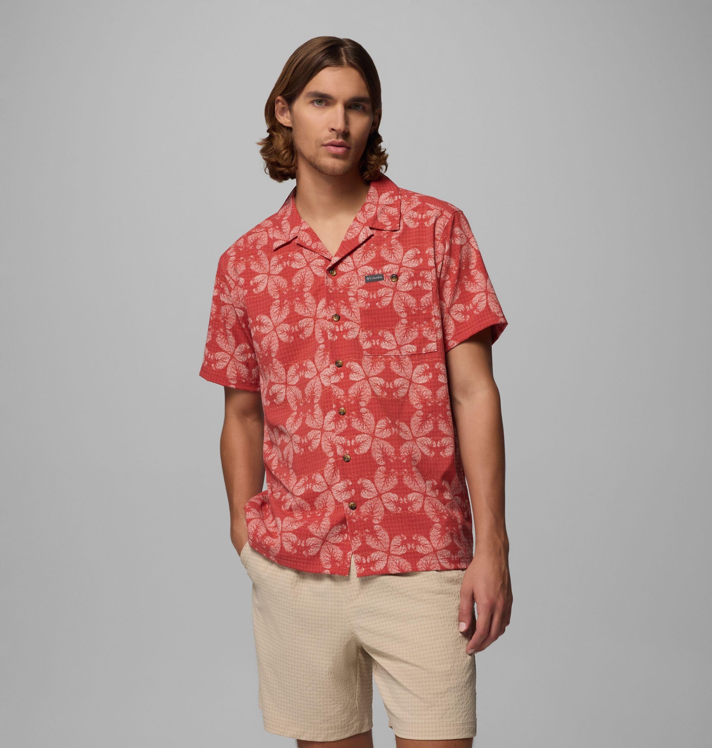 herre utilizer print camp-skjorte – tall