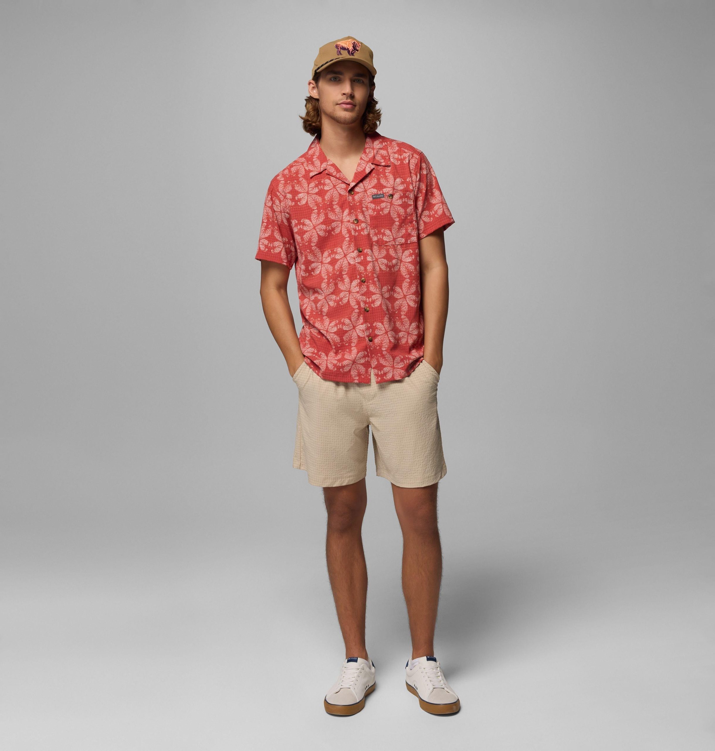 herre utilizer print camp-skjorte – tall
