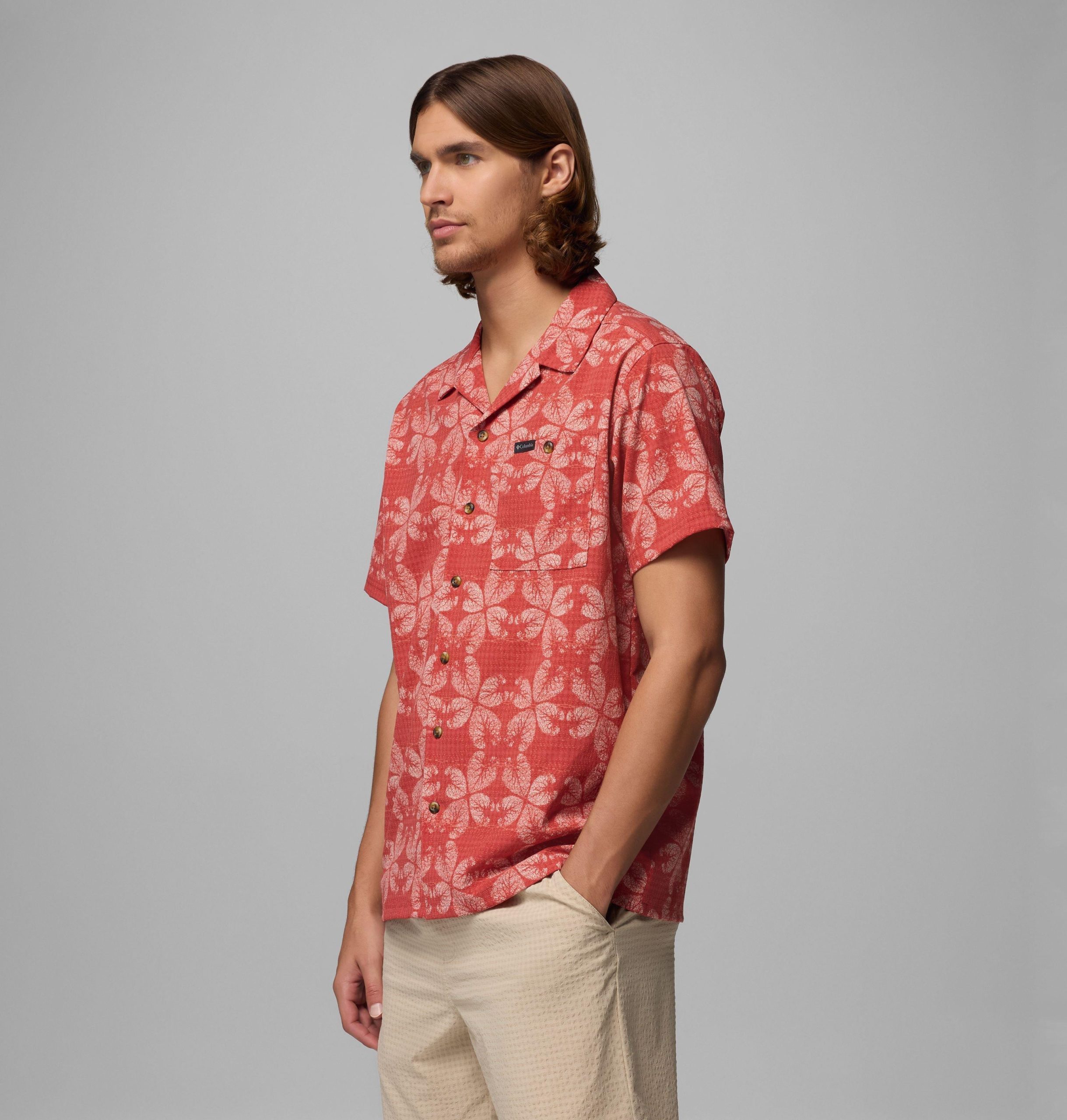herre utilizer print camp-skjorte – tall