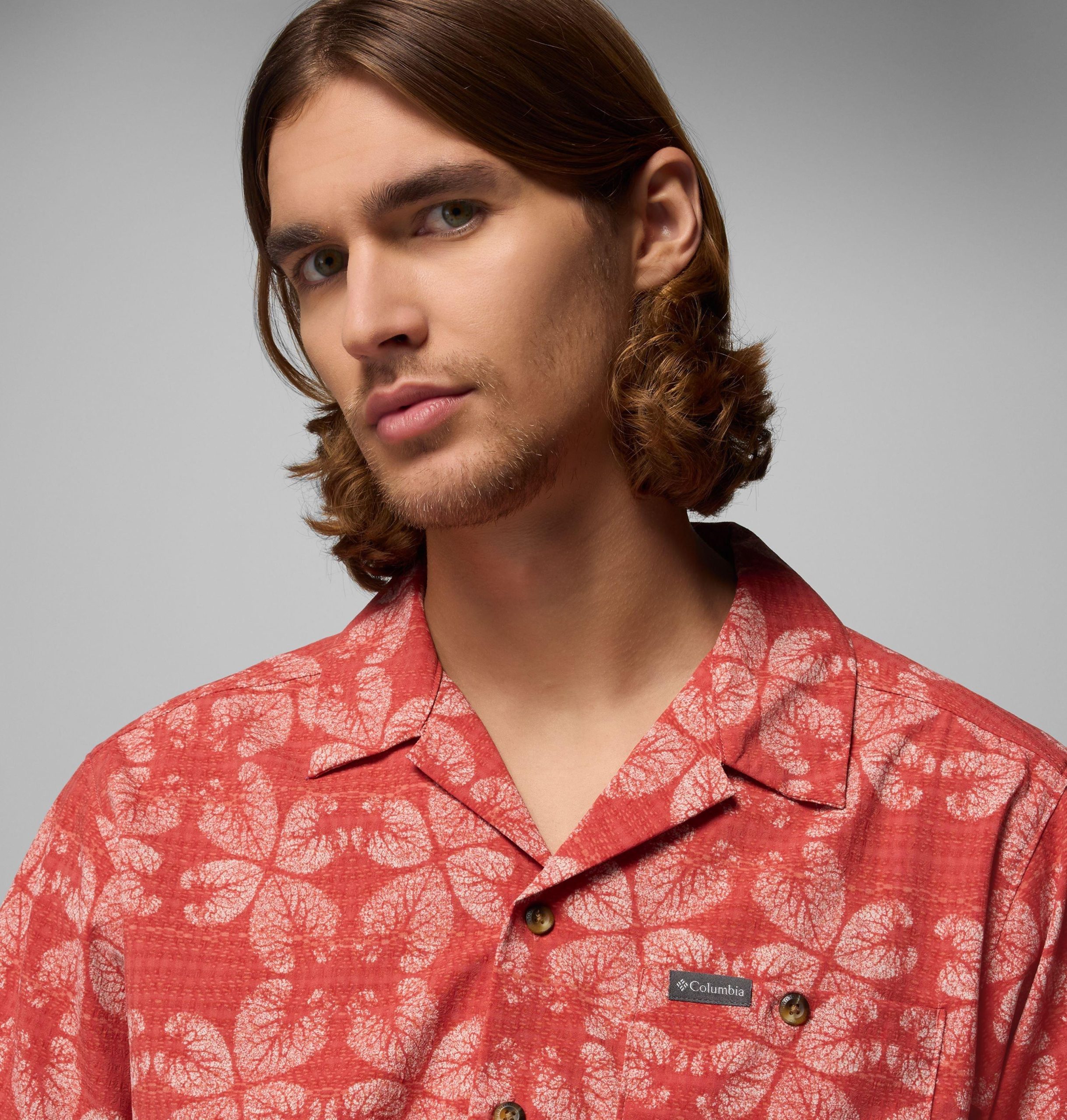herre utilizer print camp-skjorte – tall