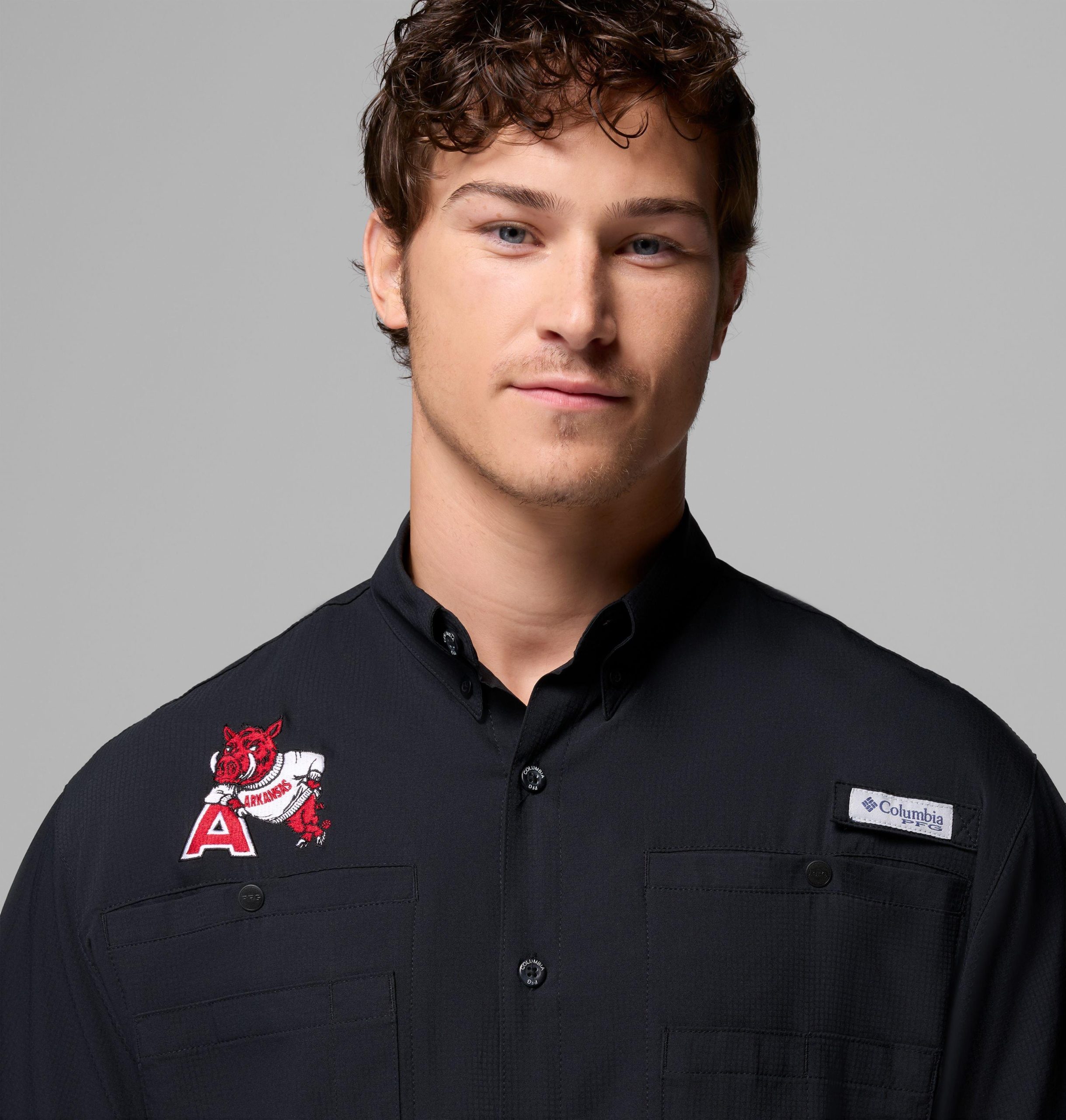 herre college pfg tamiami kortermet skjorte – arkansas