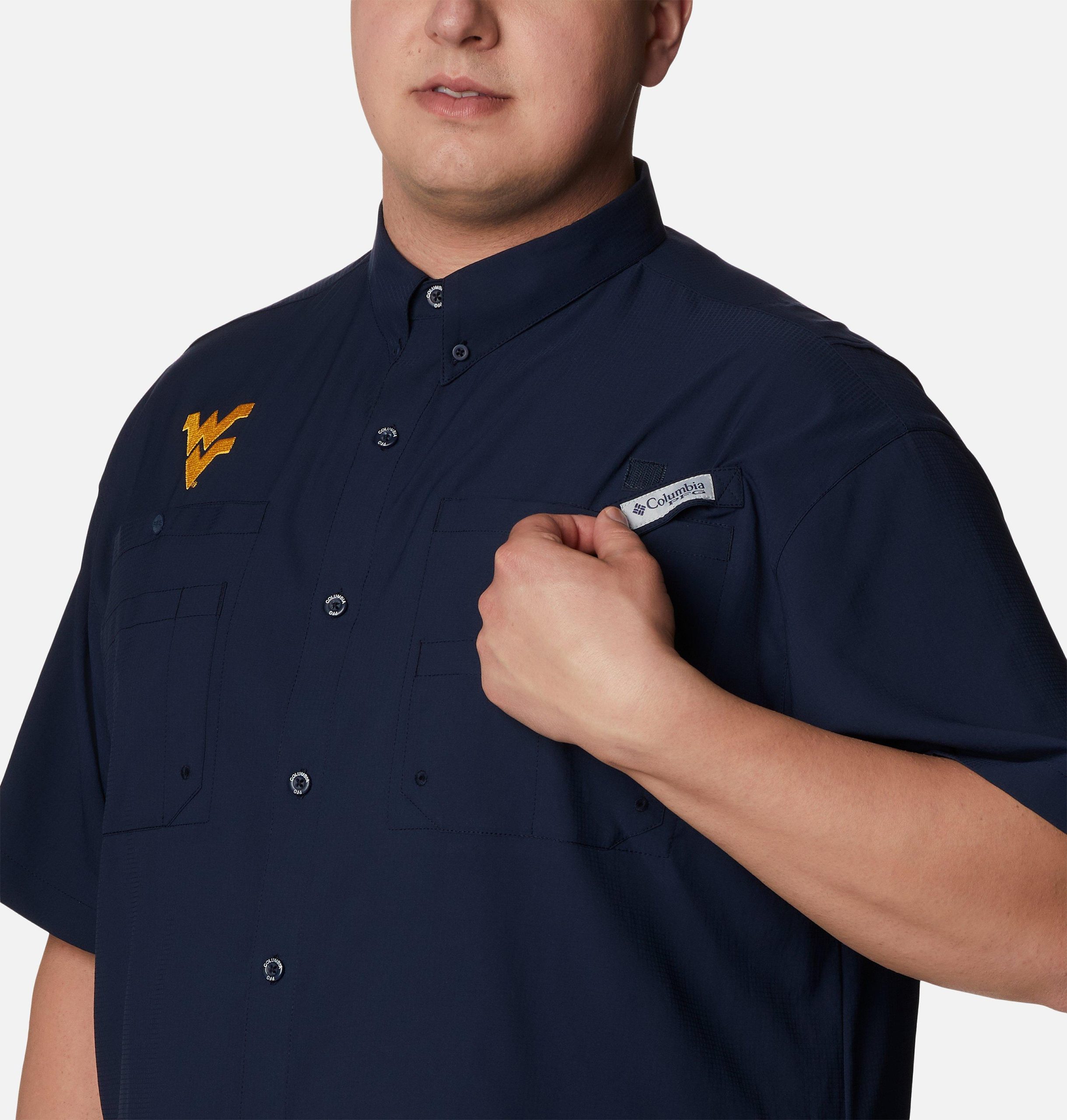 herre college pfg tamiami kortermet skjorte – stor – vest-virginia