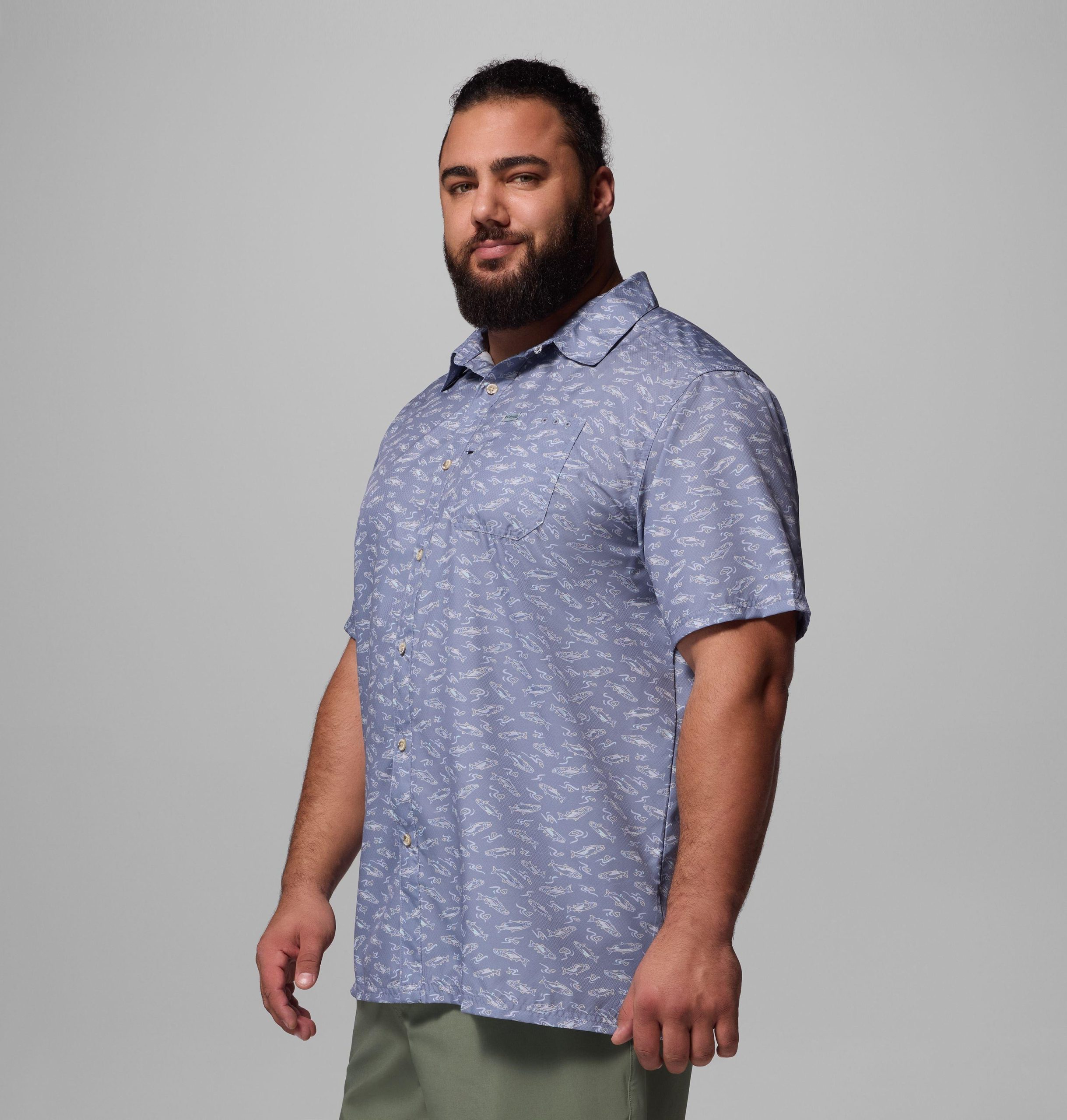herre pfg super slack tide camp-skjorte – stor