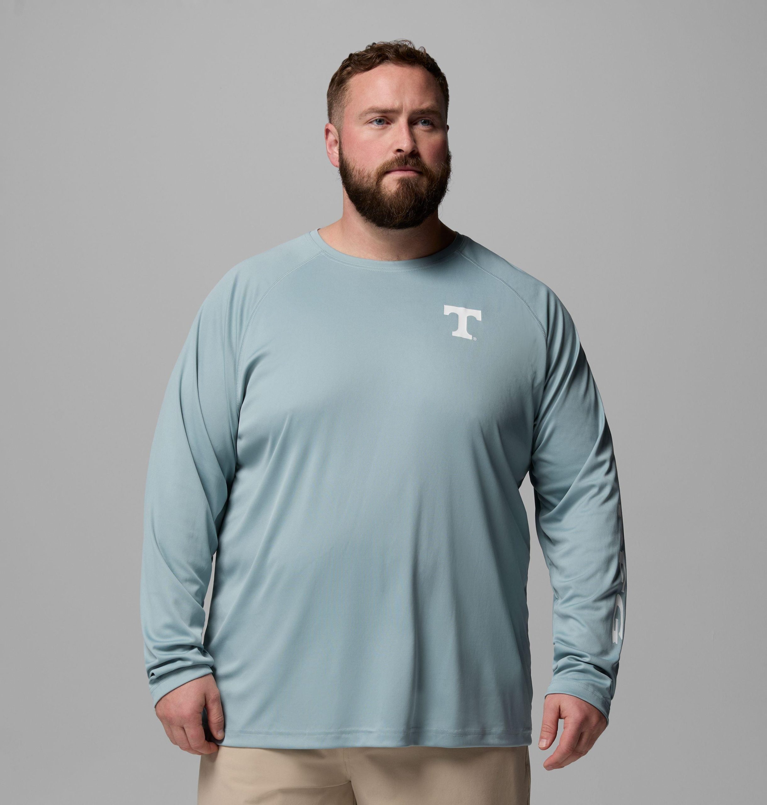 herre collegiate pfg terminal tackle langermet skjorte – stor – tennessee