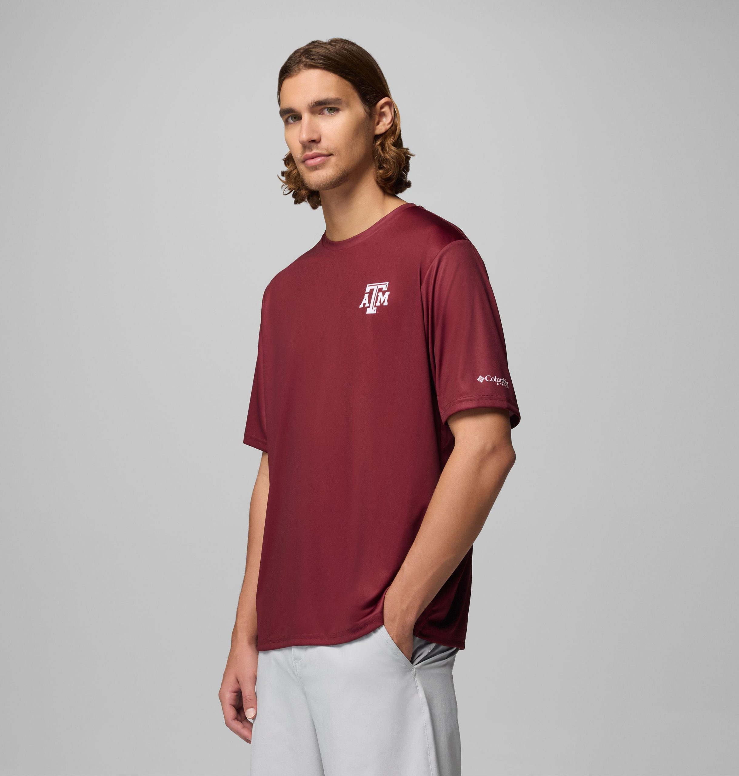 herre collegiate pfg terminal tackle kortermet skjorte - texas am