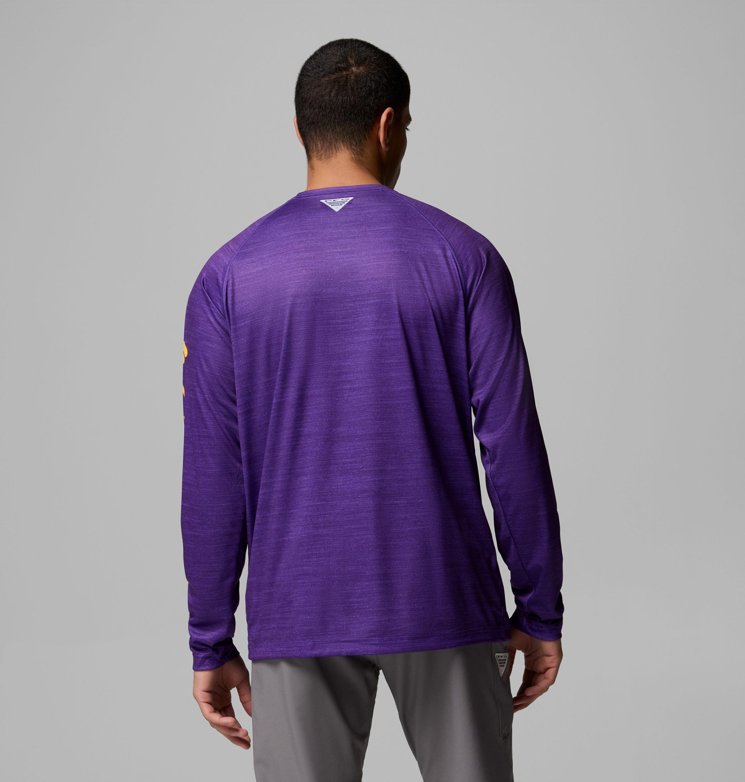 herre collegiate pfg terminal tackle heather langermet skjorte – lsu
