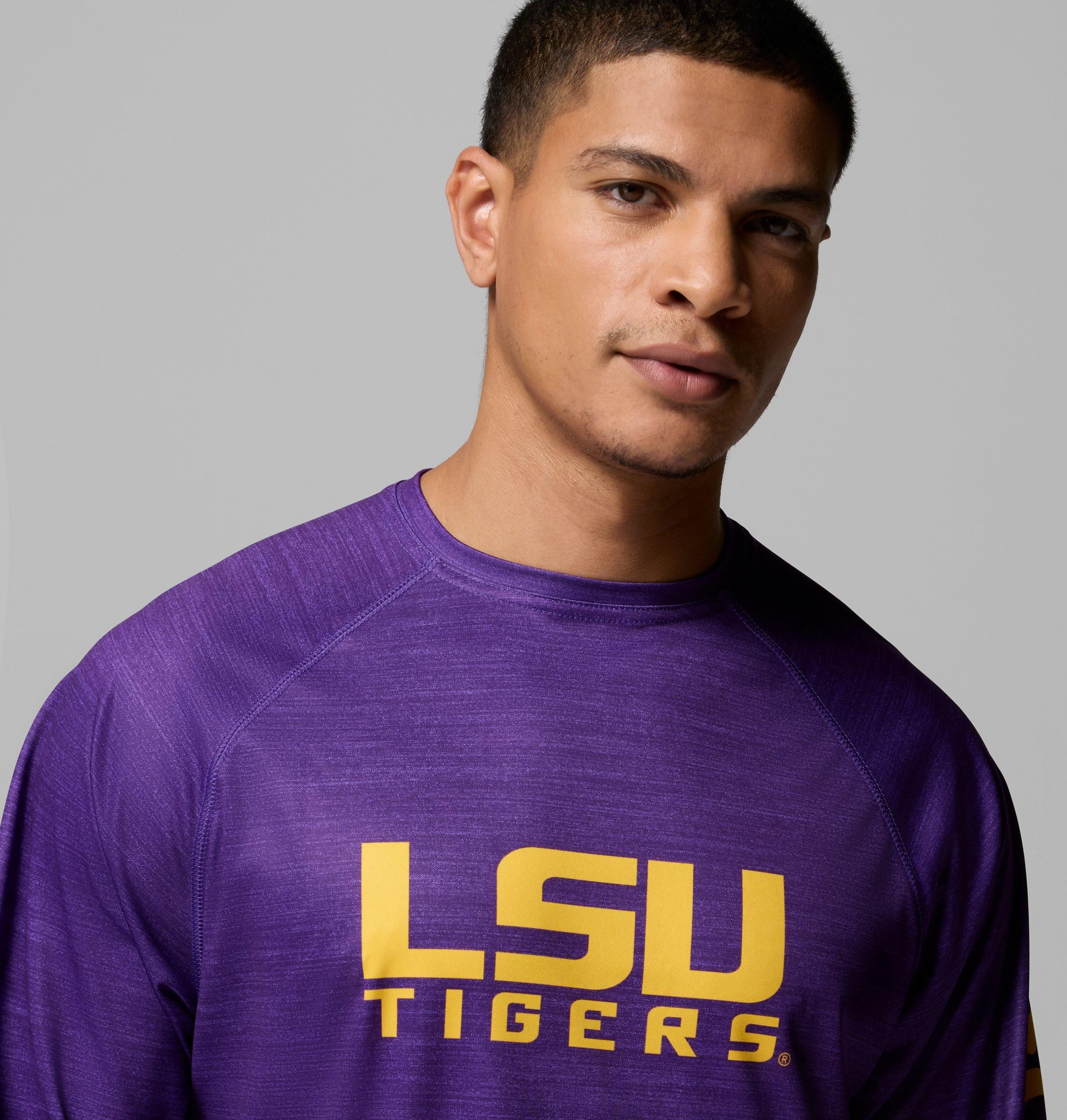 herre collegiate pfg terminal tackle heather langermet skjorte – lsu