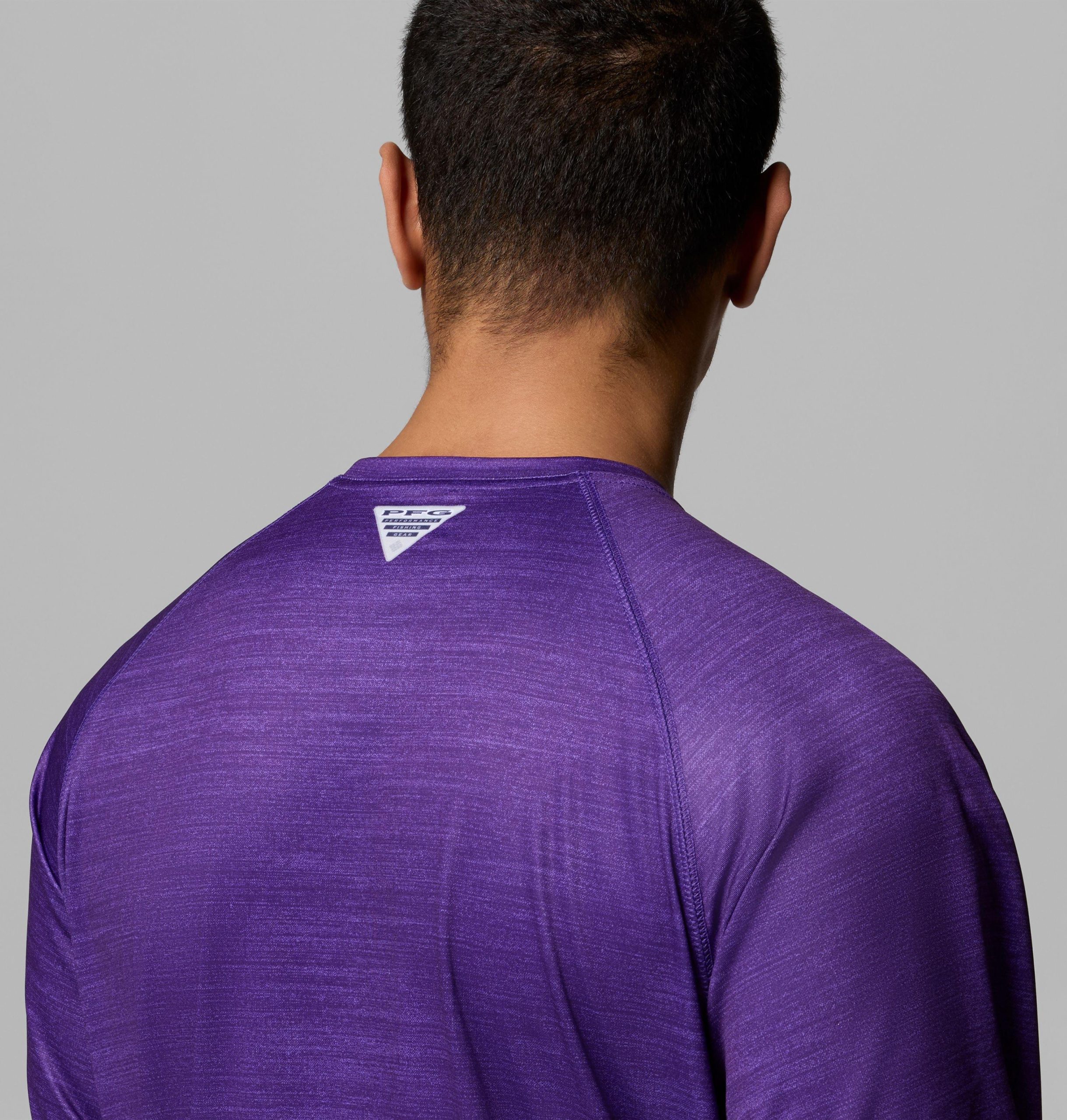 herre collegiate pfg terminal tackle heather langermet skjorte – lsu