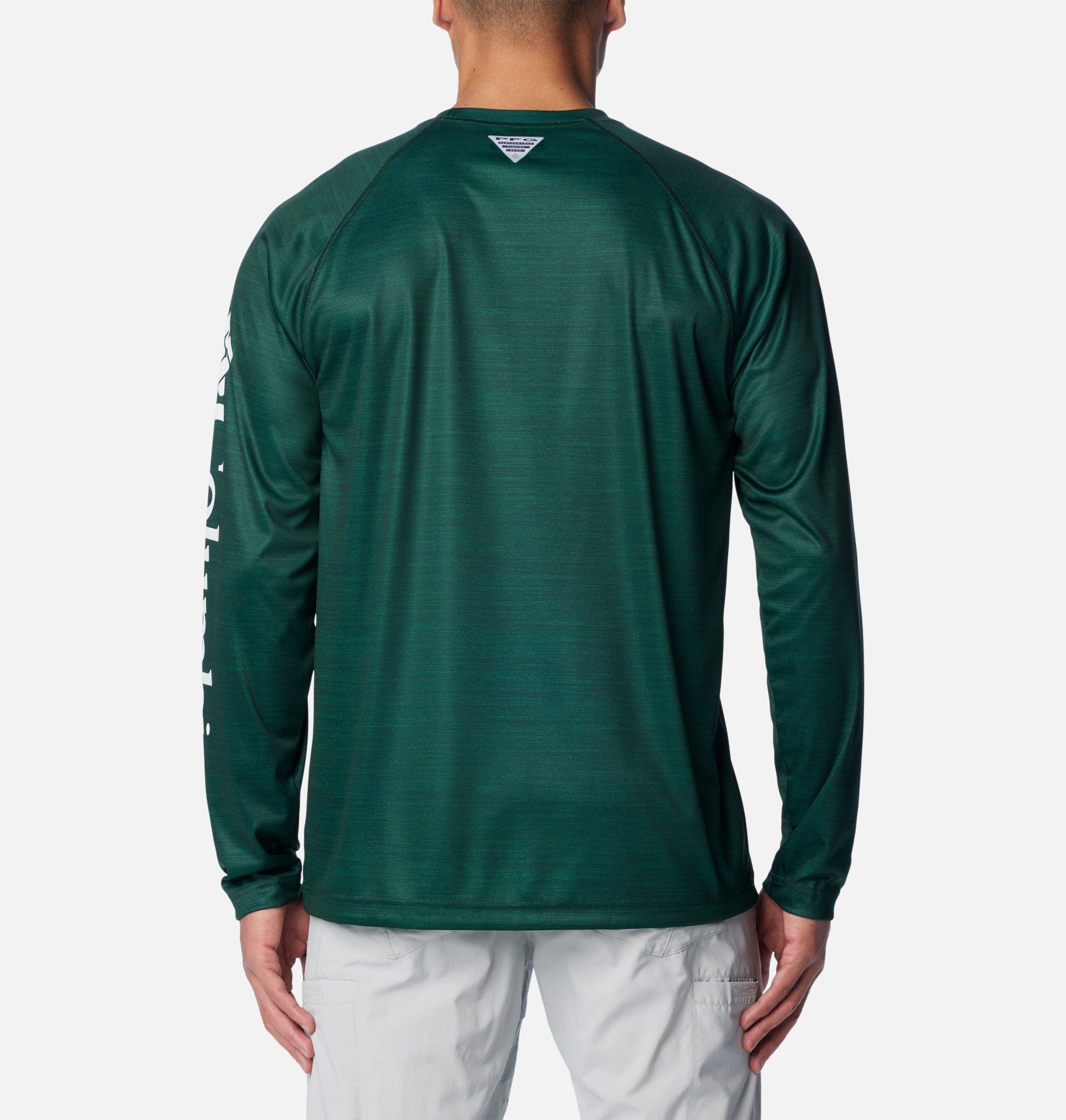 herre collegiate pfg terminal tackle heather langermet skjorte - michigan state