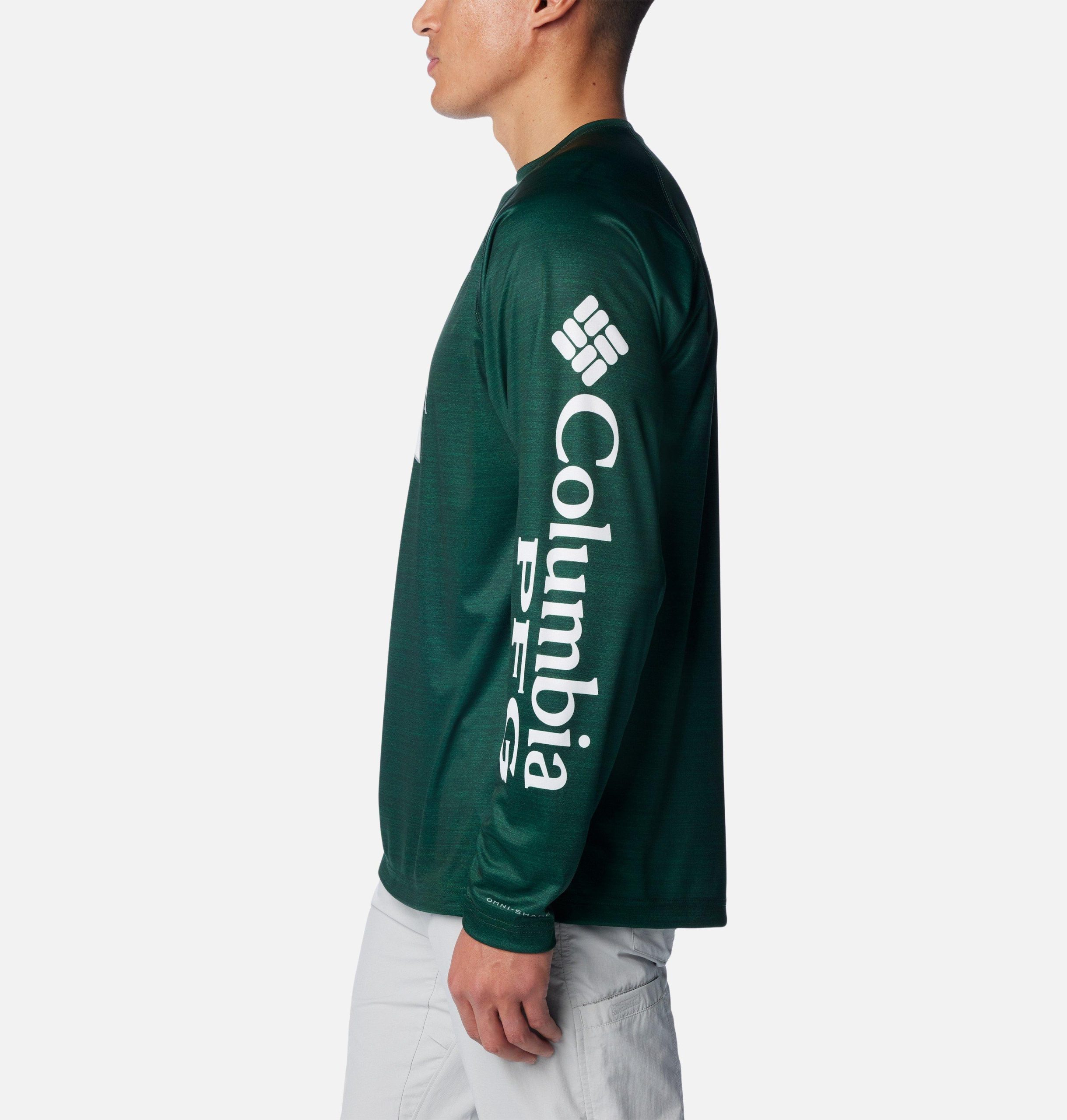 herre collegiate pfg terminal tackle heather langermet skjorte - michigan state