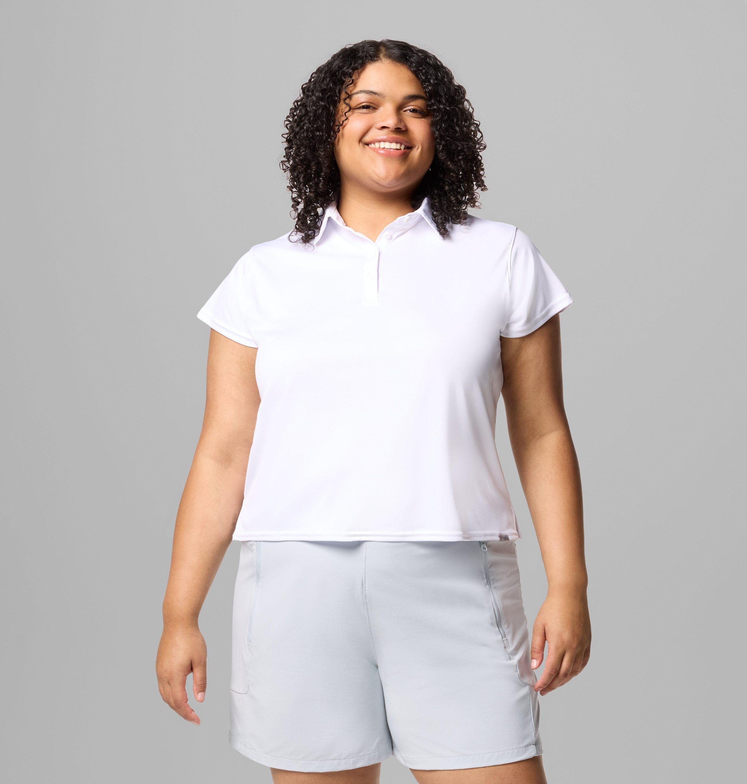 dame pfg tidal t-skjorte med korte ermer – plus size