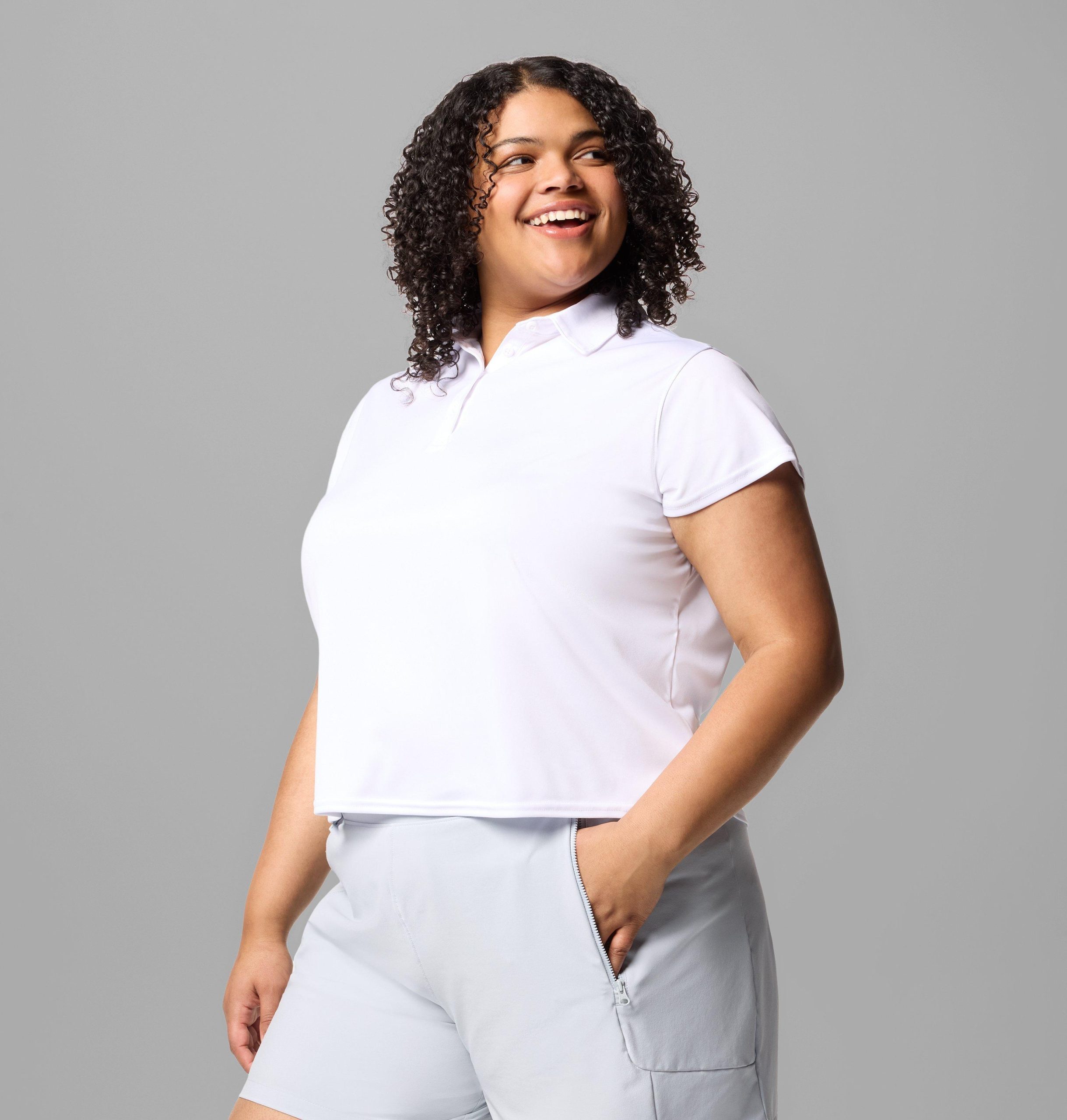 dame pfg tidal t-skjorte med korte ermer – plus size