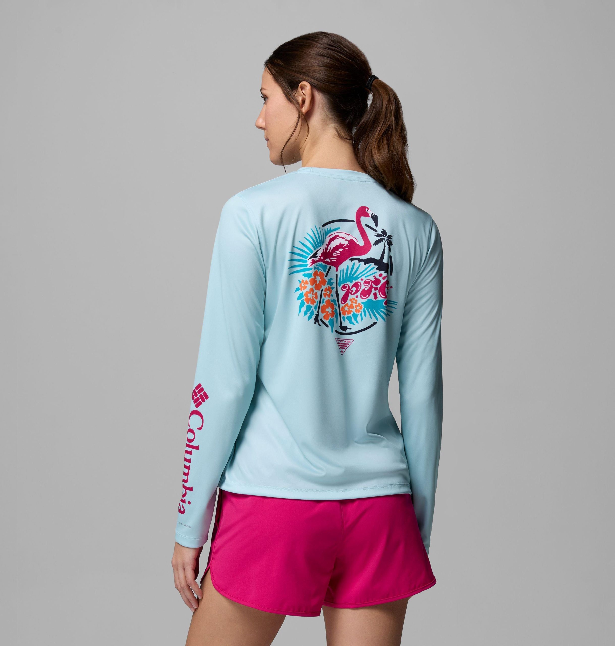 dame pfg tidal tee palm waves langermet skjorte