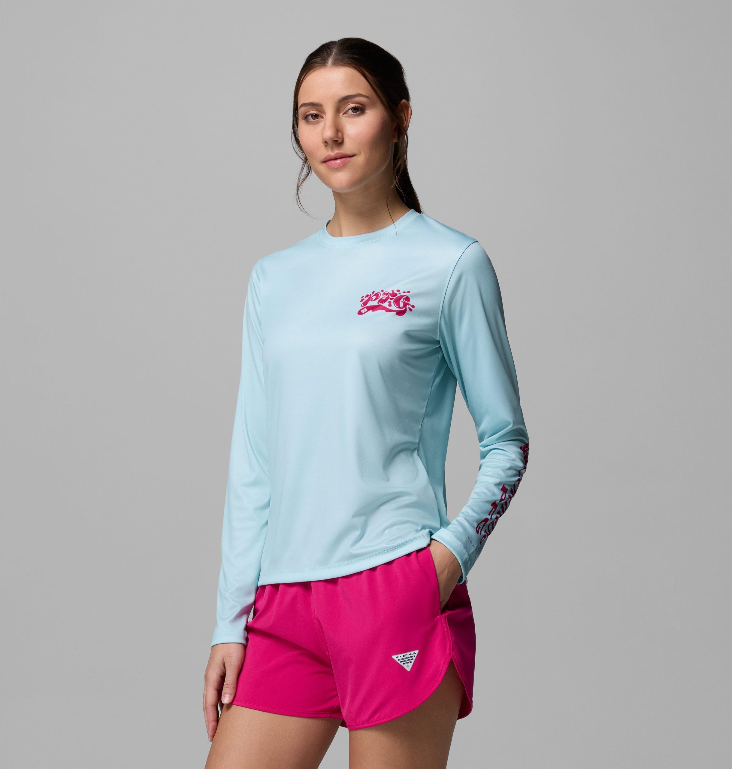 dame pfg tidal tee palm waves langermet skjorte