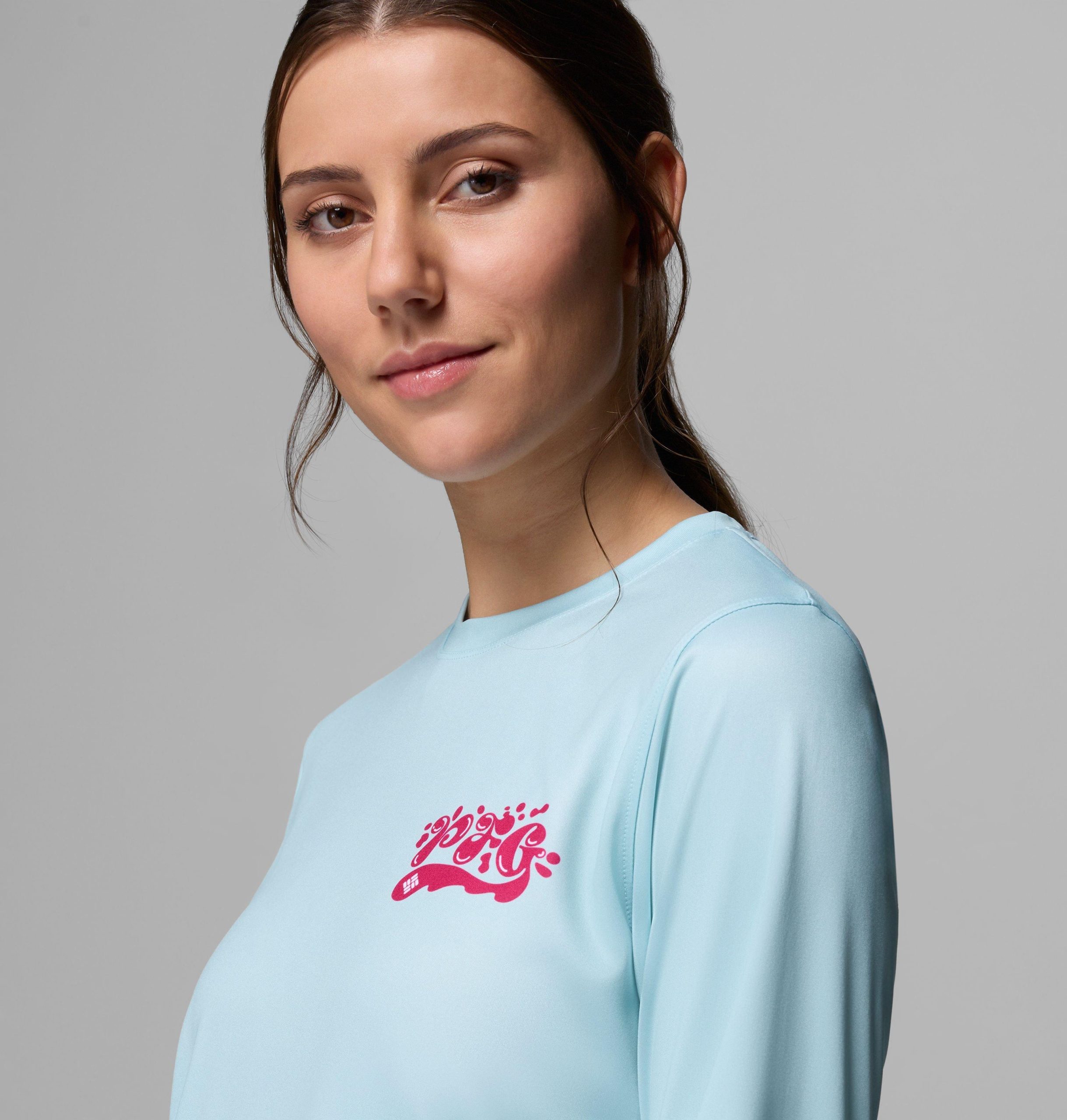 dame pfg tidal tee palm waves langermet skjorte