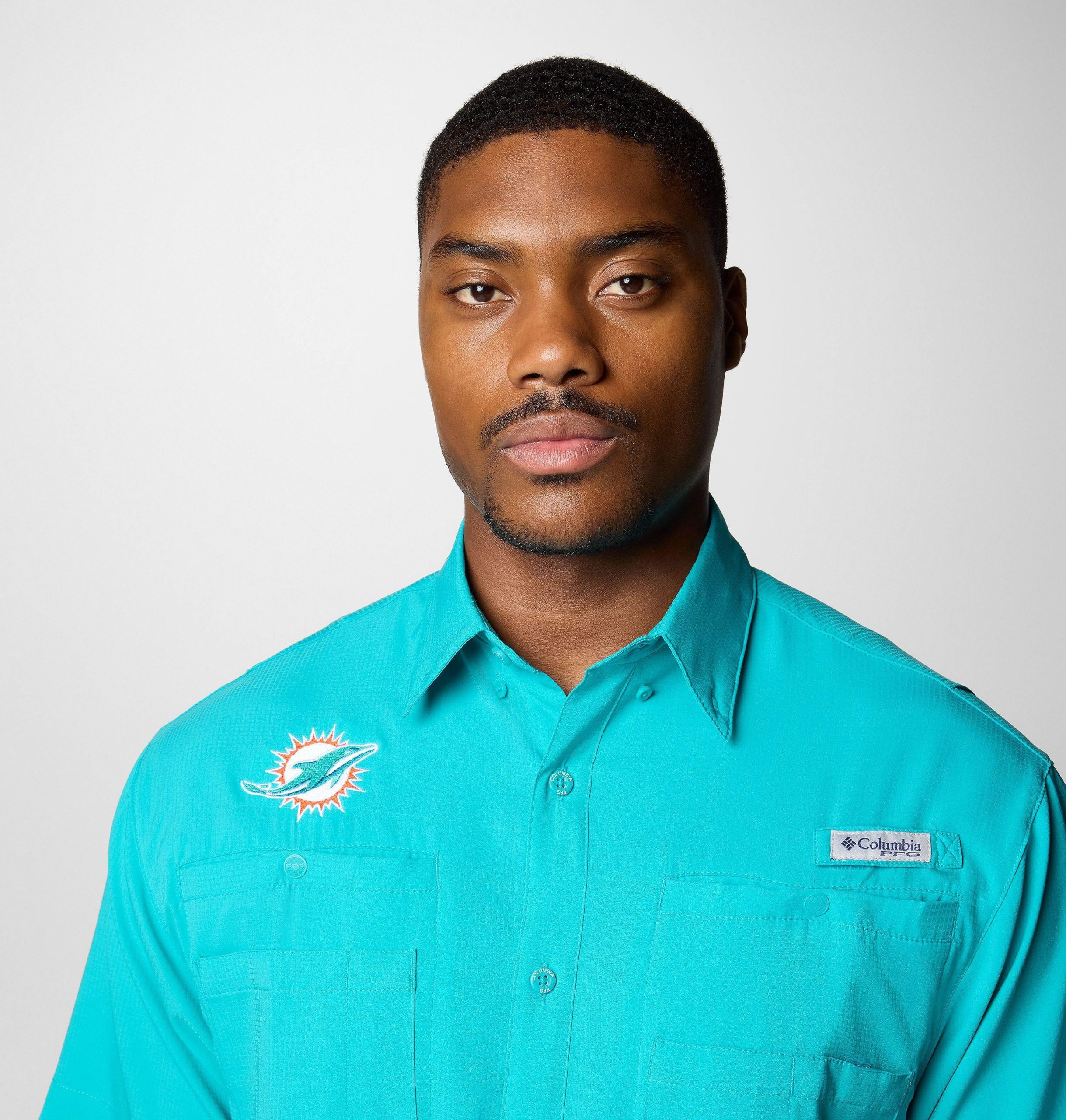 herre pfg tamiami kortermet skjorte - miami dolphins