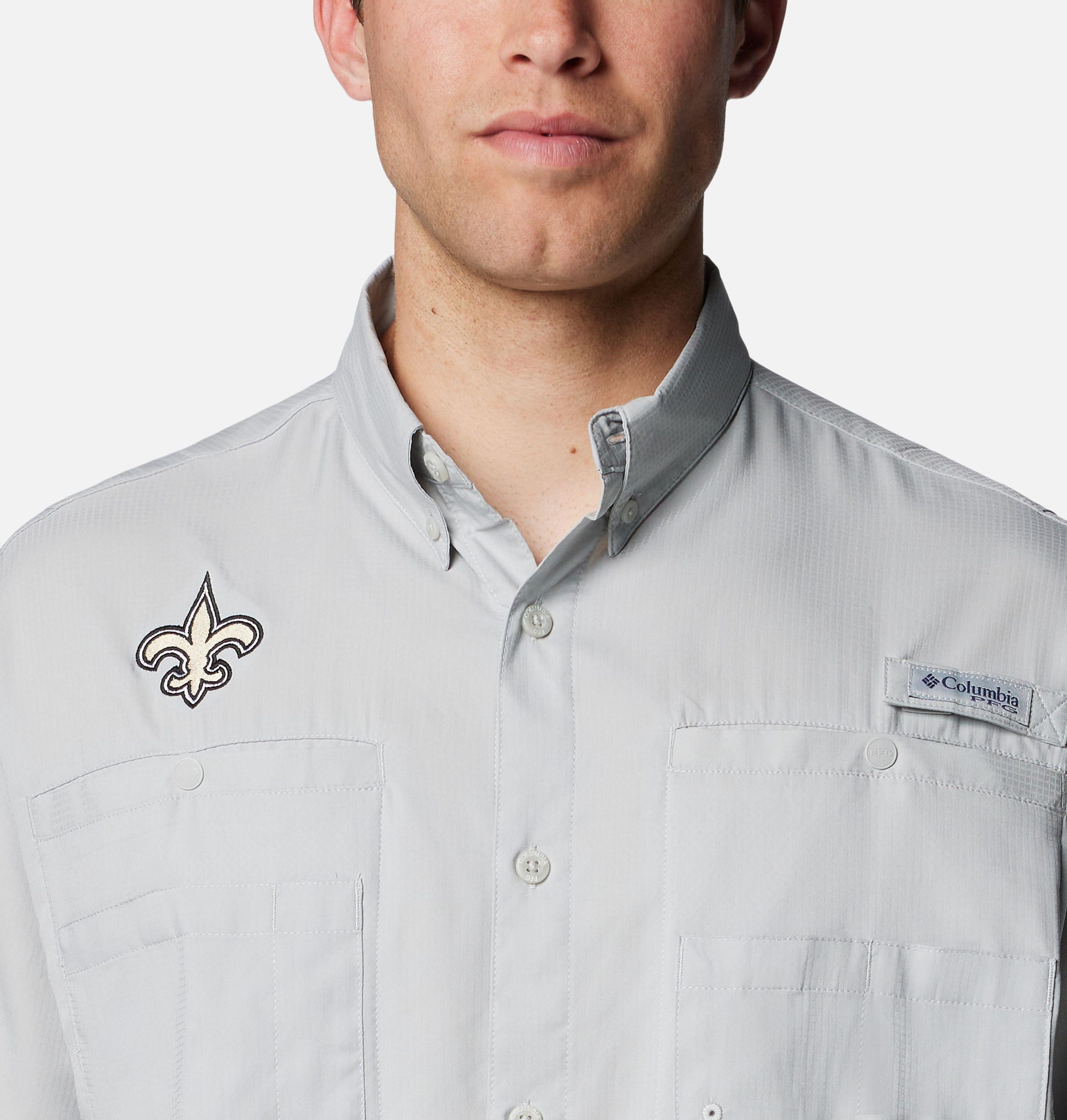 herre pfg tamiami kortermet skjorte - new orleans saints