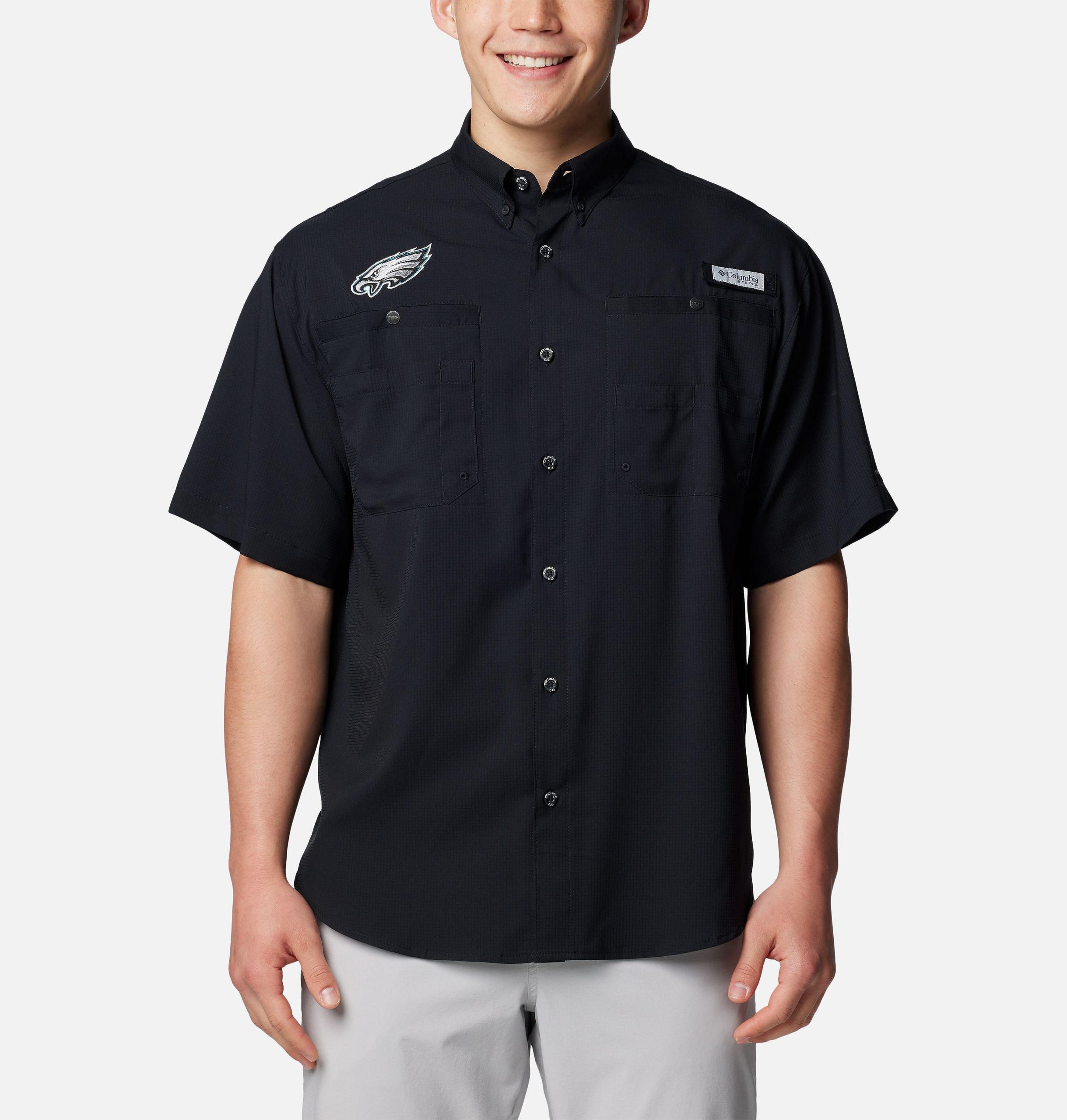 herre pfg tamiami kortermet skjorte - philadelphia eagles
