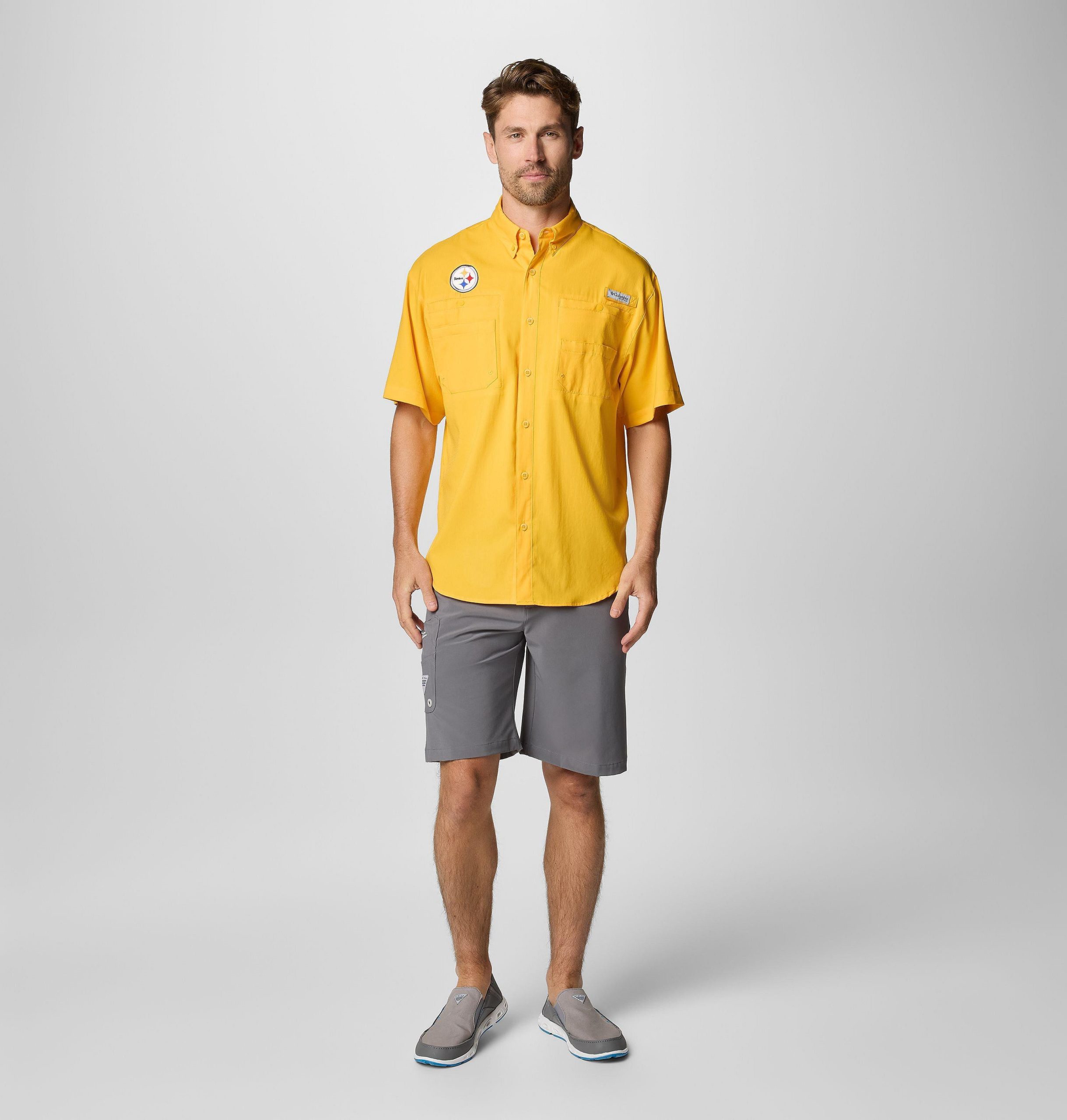 herre pfg tamiami kortermet skjorte - pittsburgh steelers