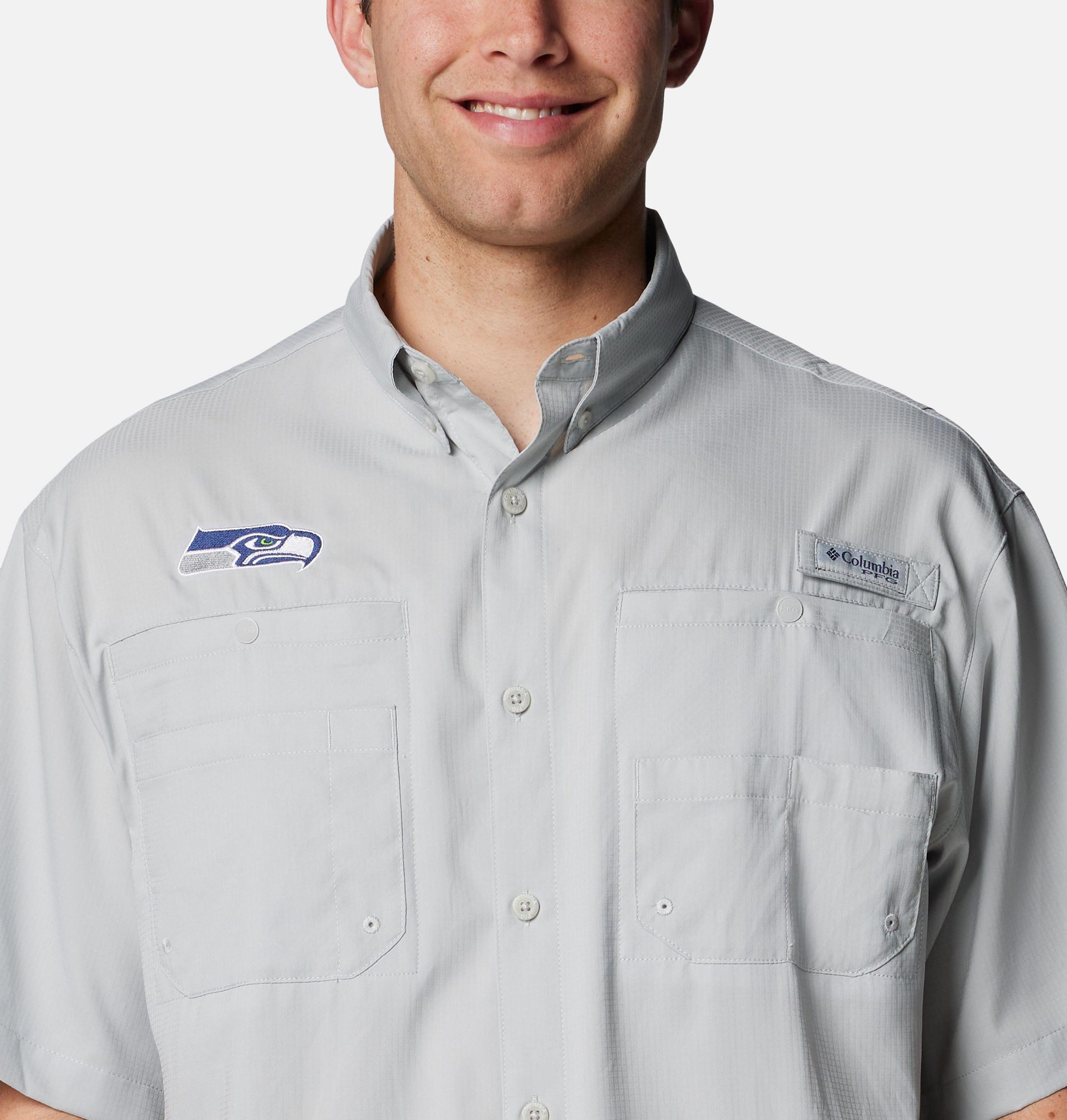 herre pfg tamiami kortermet skjorte - seattle seahawks