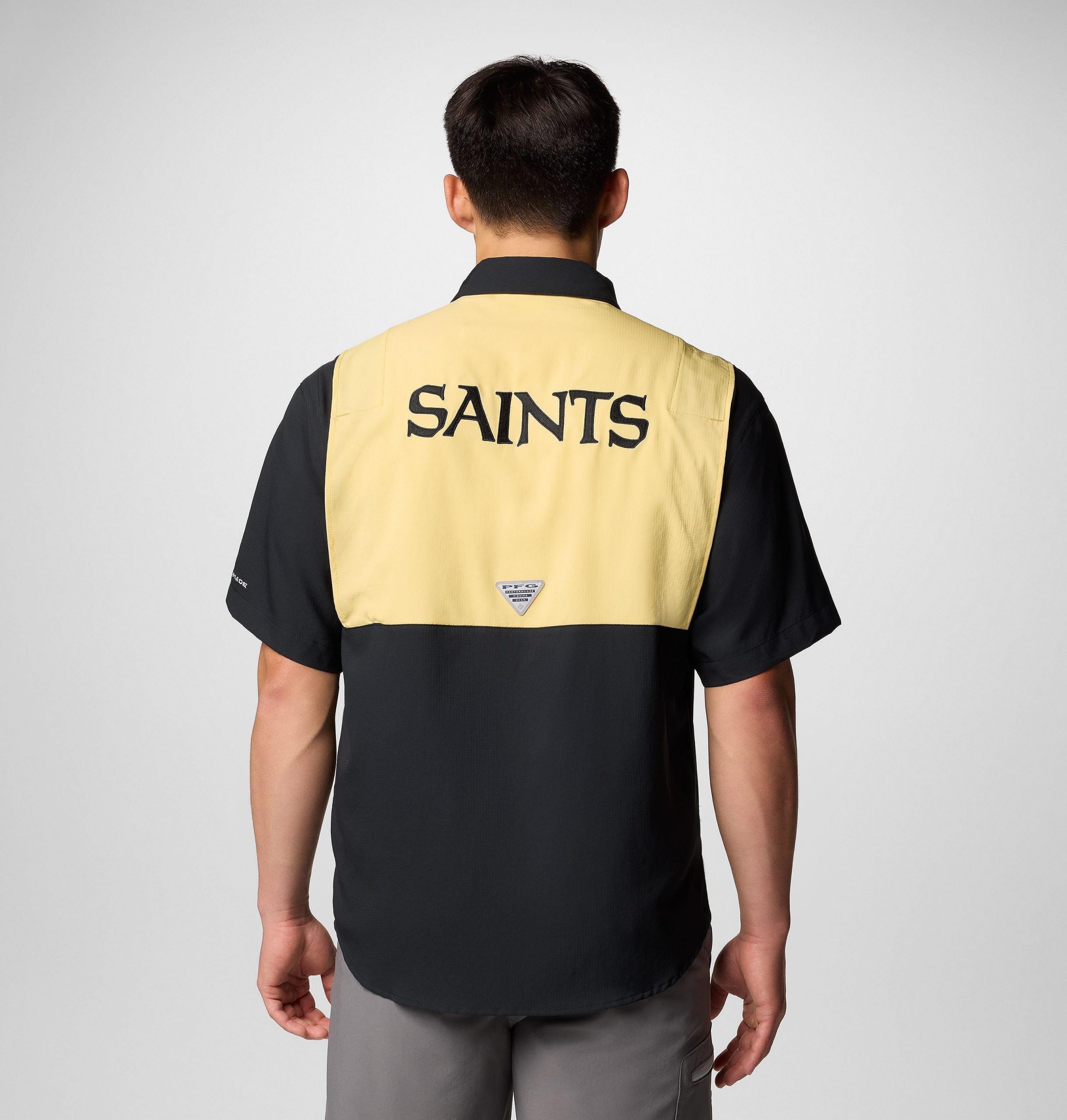 herre pfg tamiami fargeblokk kortermet skjorte - new orleans saints