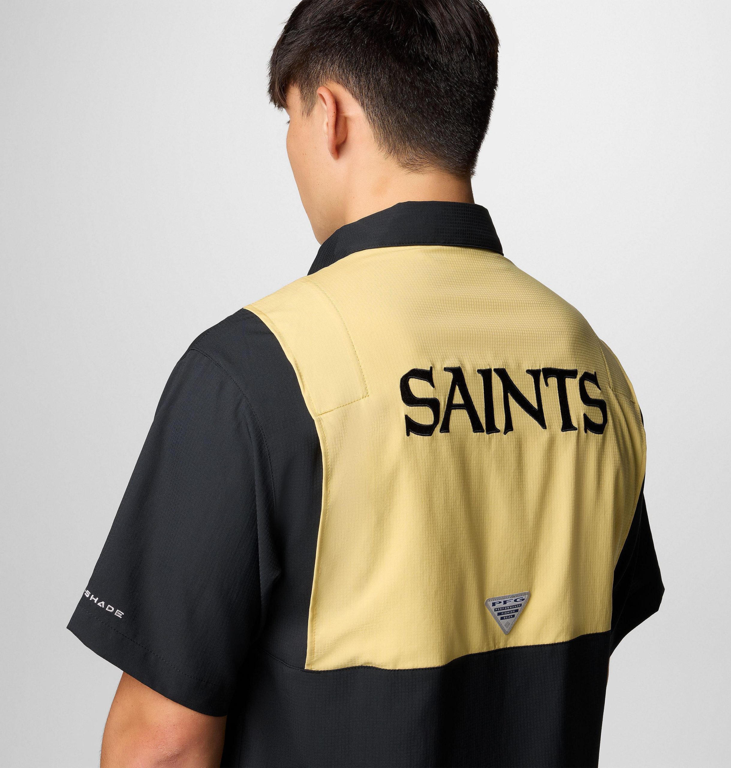 herre pfg tamiami fargeblokk kortermet skjorte - new orleans saints
