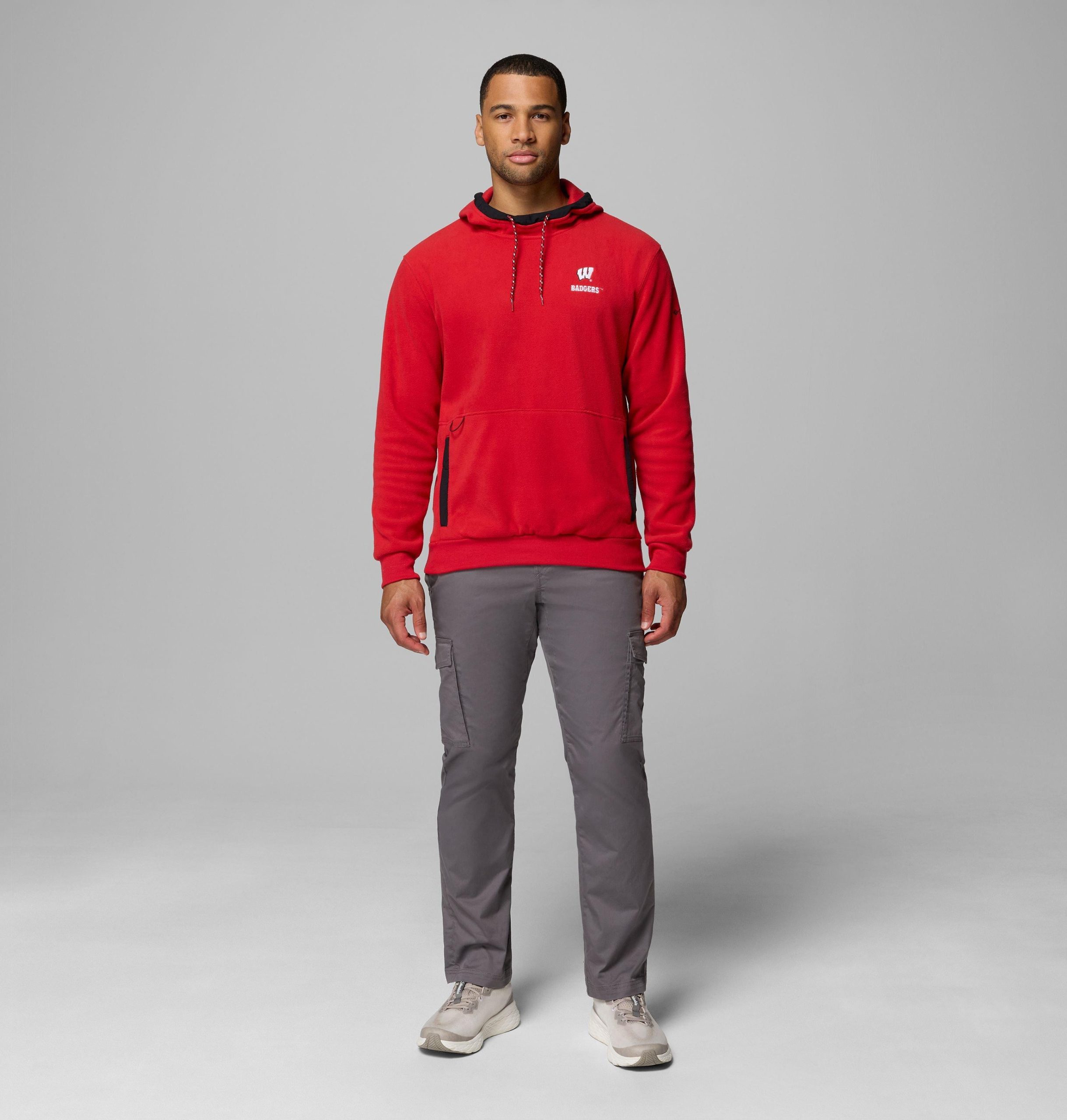 herre collegiate flanker fleece hettegenser – wisconsin