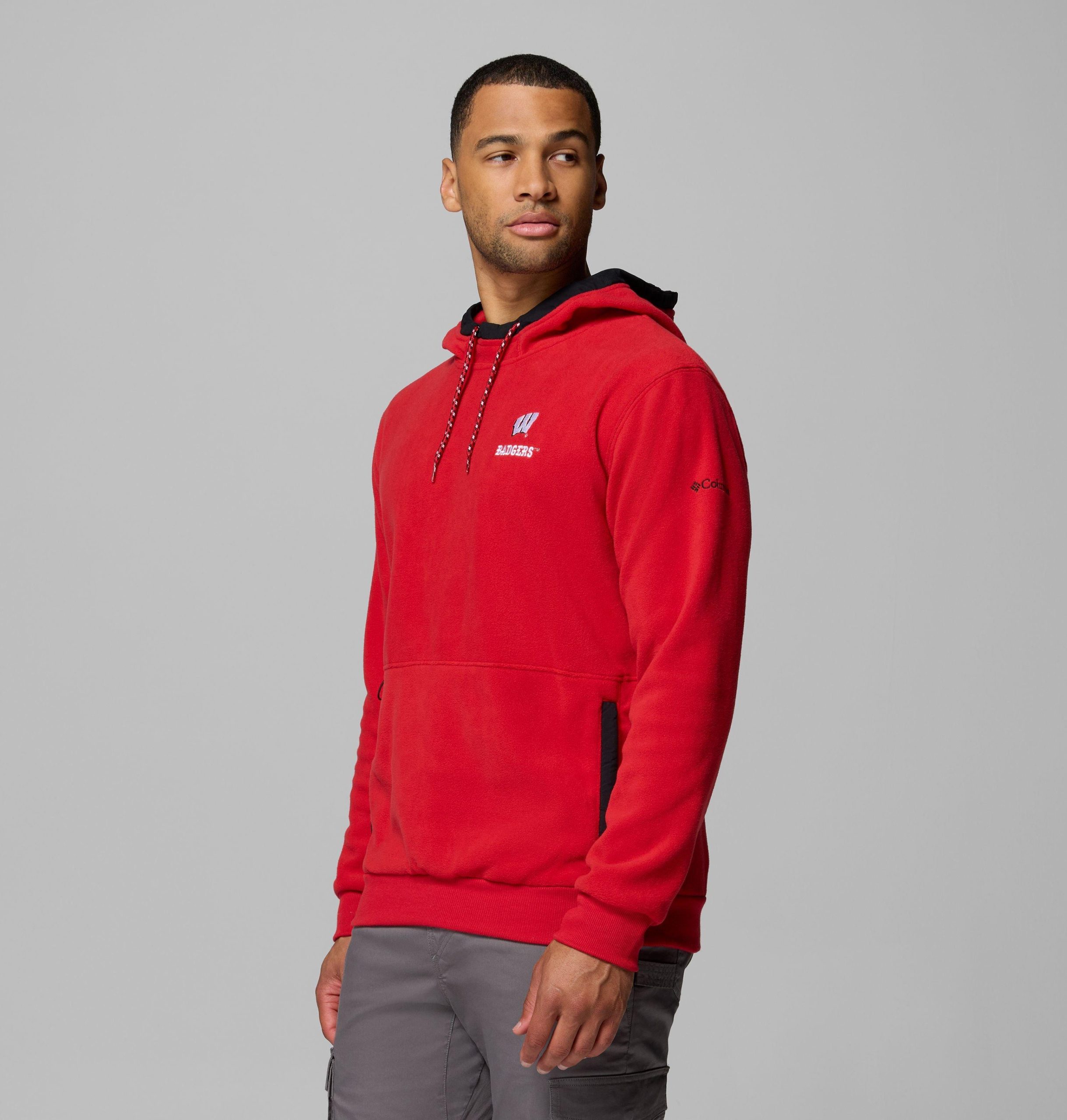 herre collegiate flanker fleece hettegenser – wisconsin
